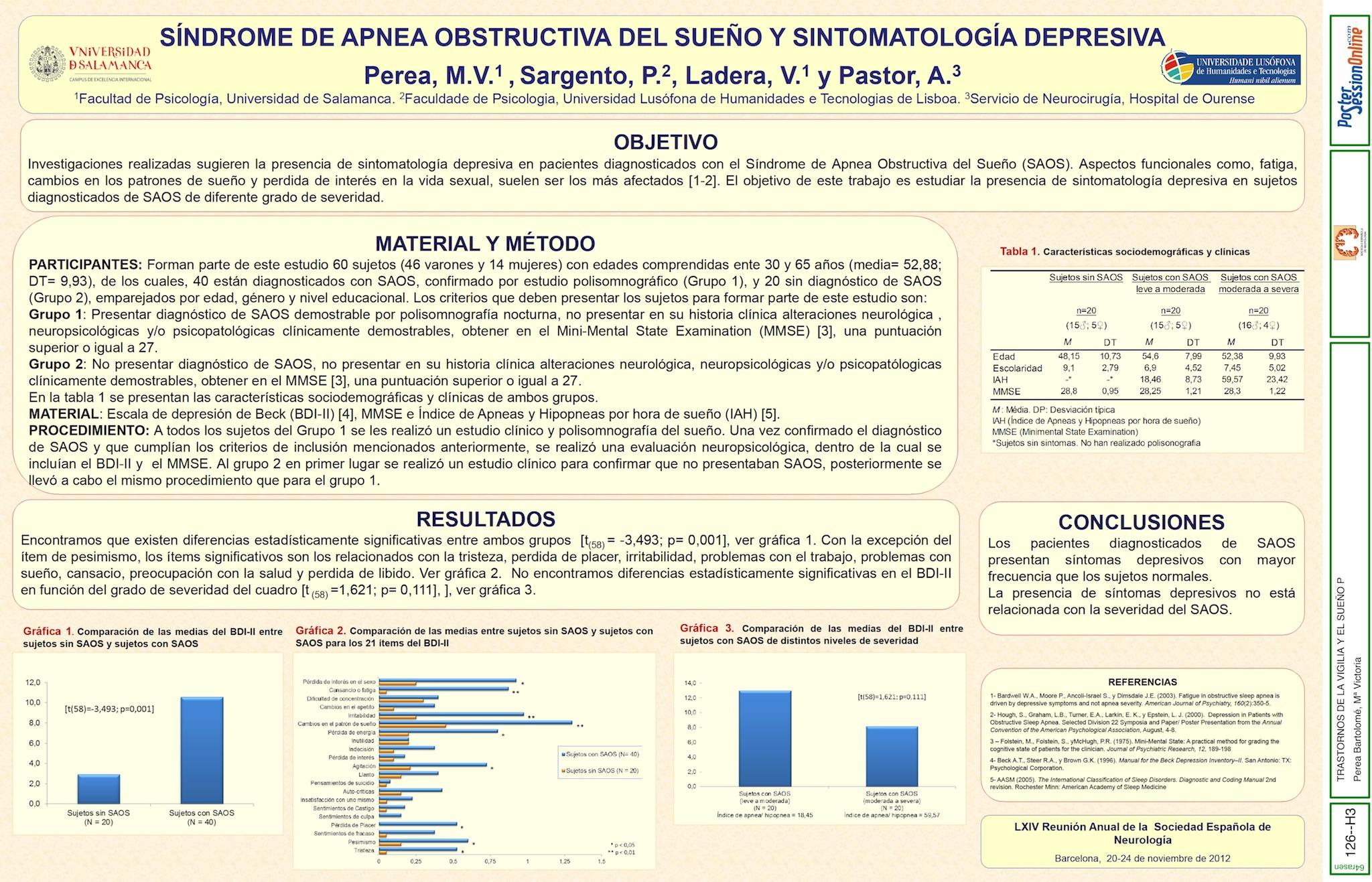 Síndrome de Apnea Obstructiva del Sueño y sintomatología depresiva