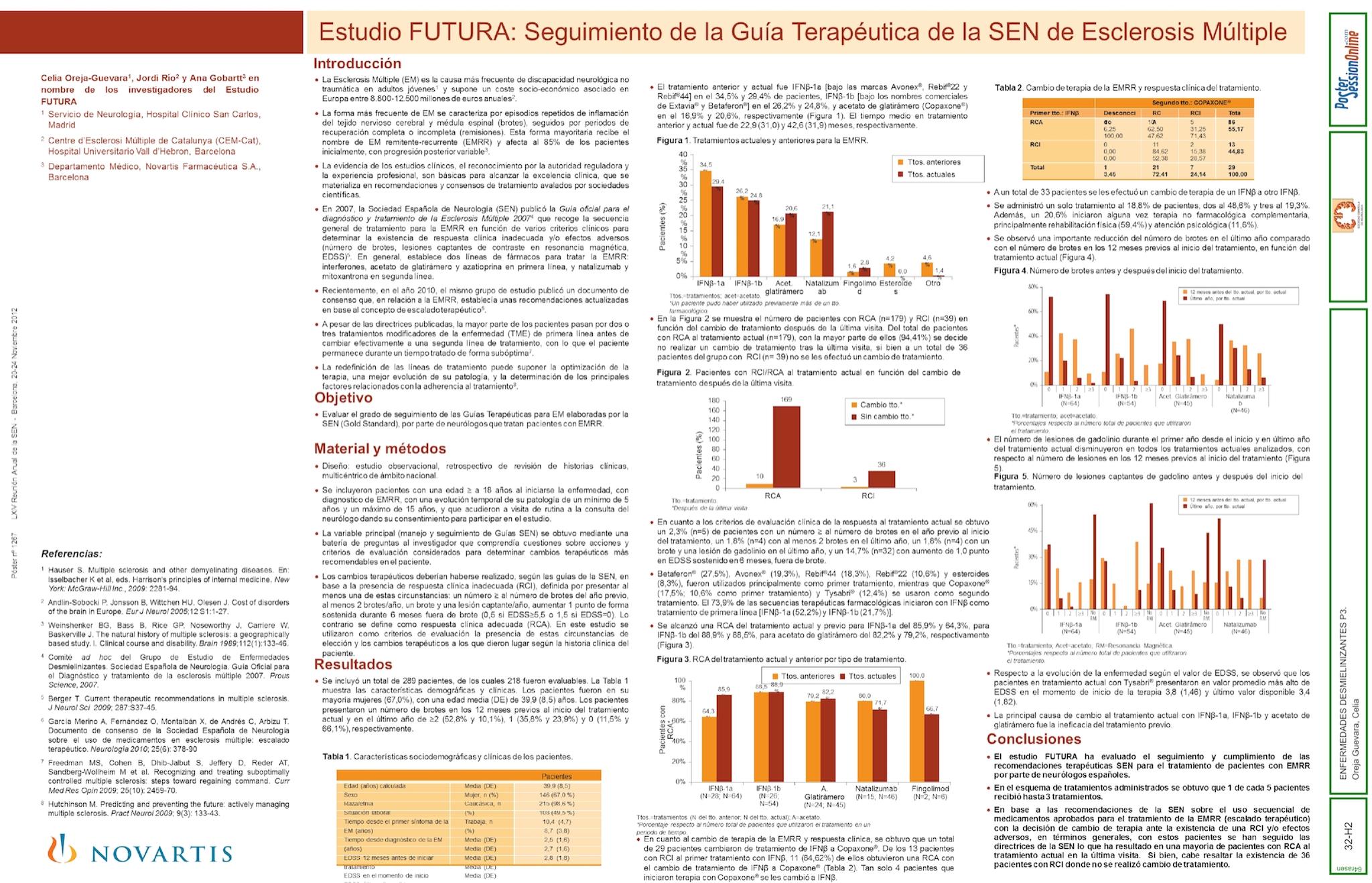 Estudio FUTURA: Seguimiento de la Guía Terapéutica de la SEN de Esclerosis Múltiple