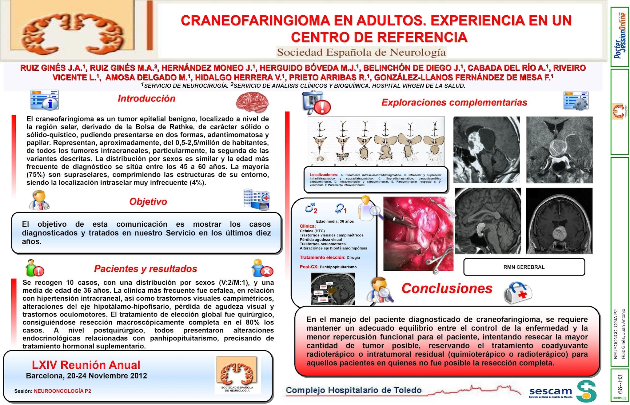 CRANEOFARINGIOMA EN ADULTOS. EXPERIENCIA EN UN CENTRO DE REFERENCIA