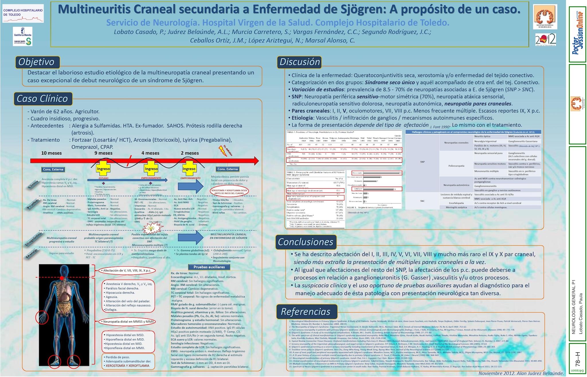 MULTINEUROPATÍA CRANEAL SECUNDARIA A ENFERMEDAD DE SJRÖGREN: A PROPÓSITO DE UN CASO.