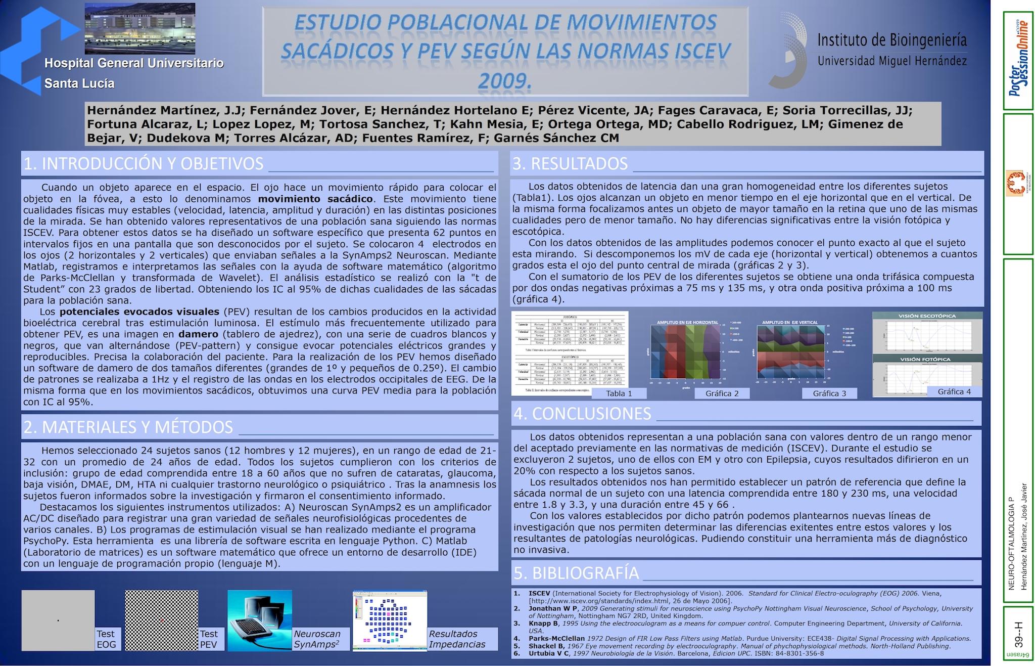 ESTUDIO POBLACIONAL DE MOVIMIENTOS SACÁDICOS SEGÚN LA NORMA ISCEV.