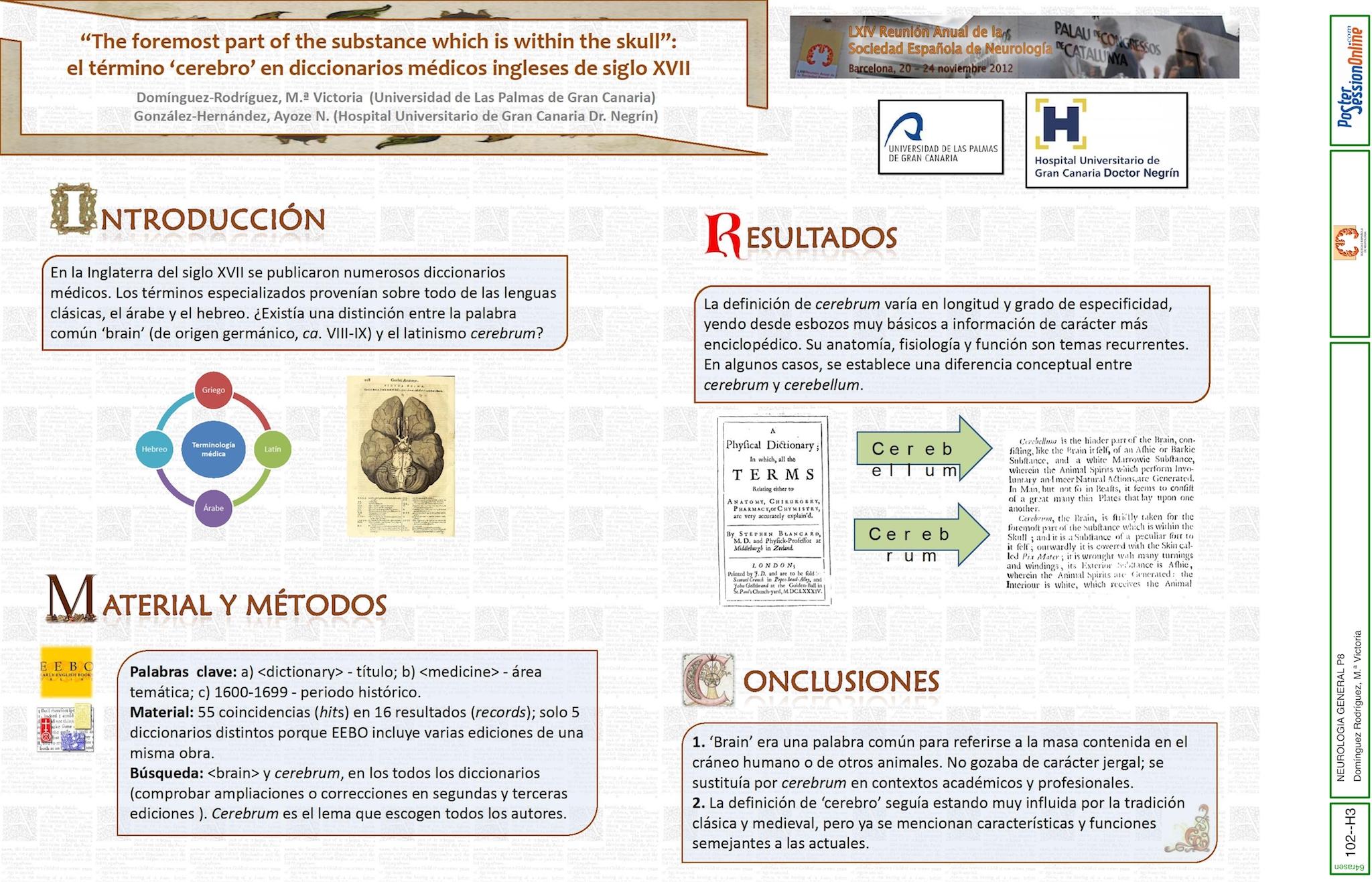 “The foremost part of the substance which is within the skull”:  el término ‘cerebro’ en diccionarios médicos ingleses de siglo XVII