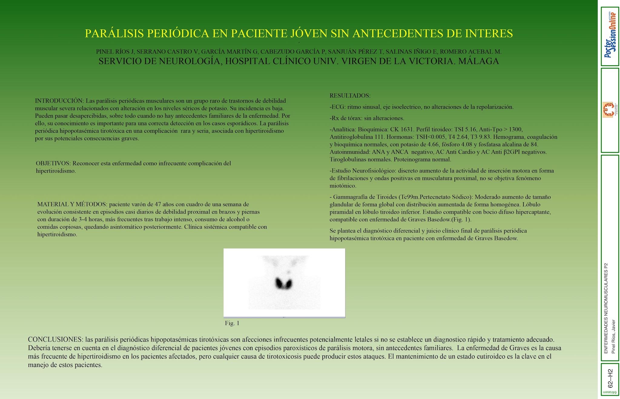 PARÁLISIS PERIÓDICA EN PACIENTE JÓVEN SIN ANTECEDENTES DE INTERES