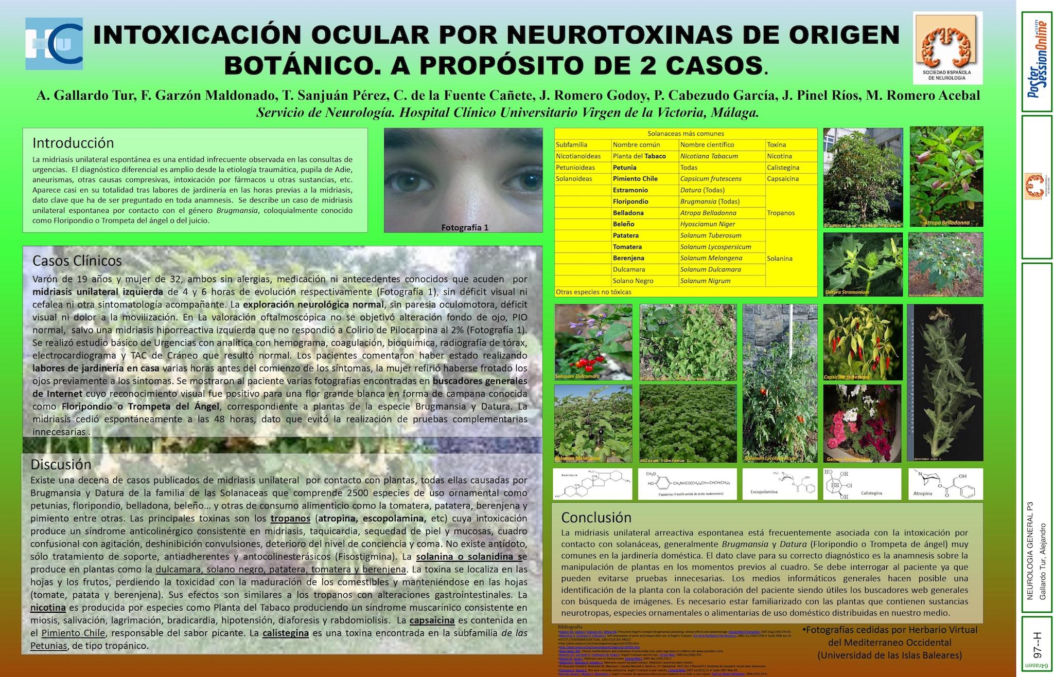 INTOXICACIÓN OCULAR POR NEUROTOXINAS DE ORIGEN BOTÁNICO. A PROPÓSITO DE 2 CASOS.