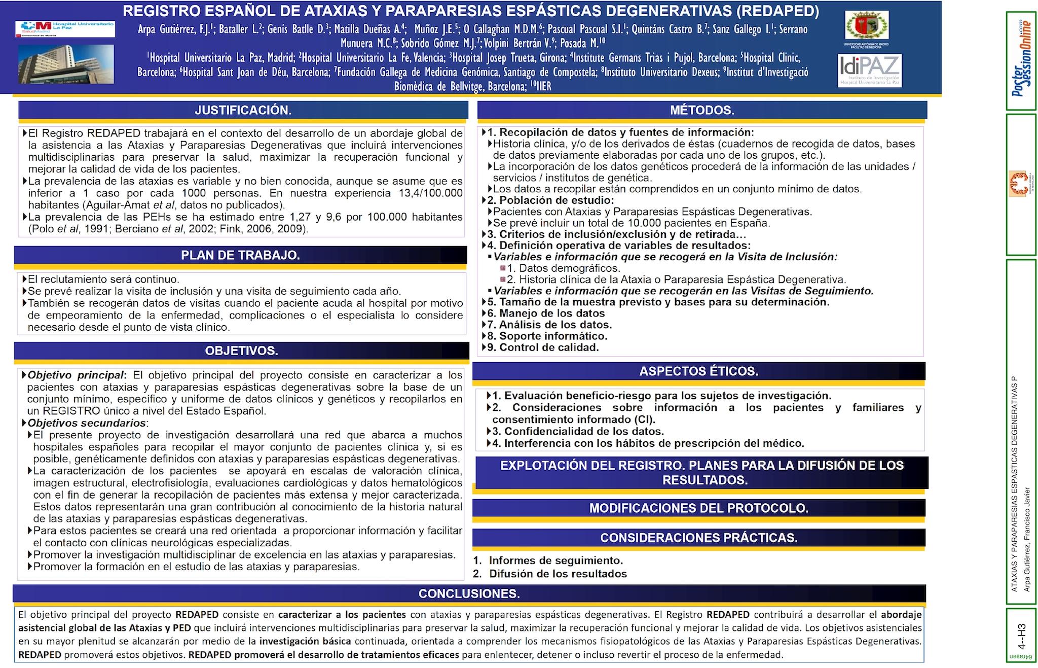 Registro Español de Ataxias y Paraplejías Hereditarias (REDAPED)