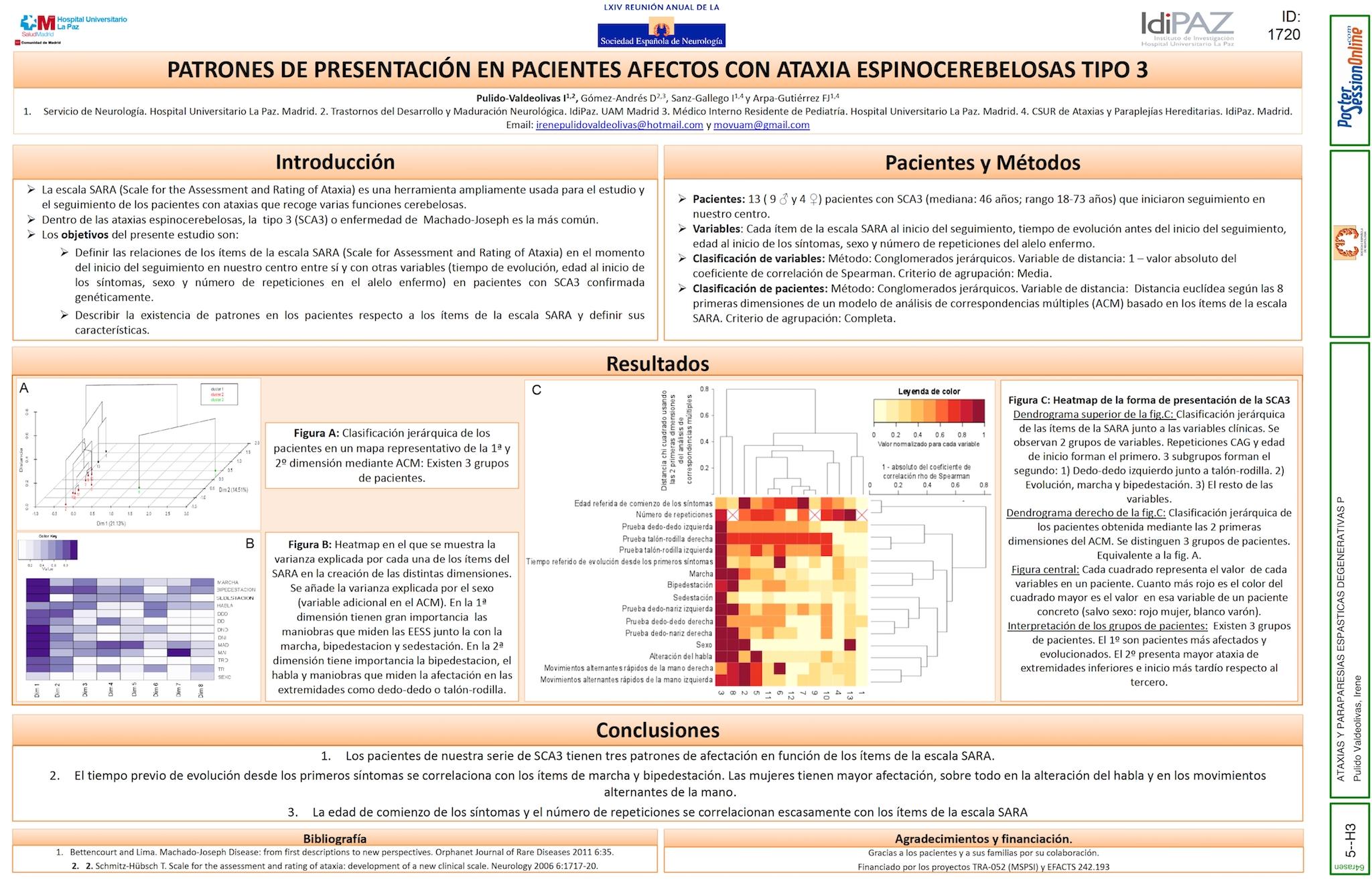 PATRONES DE PRESENTACIÓN EN PACIENTES AFECTOS CON ATAXIA ESPINOCEREBELOSA TIPO 3