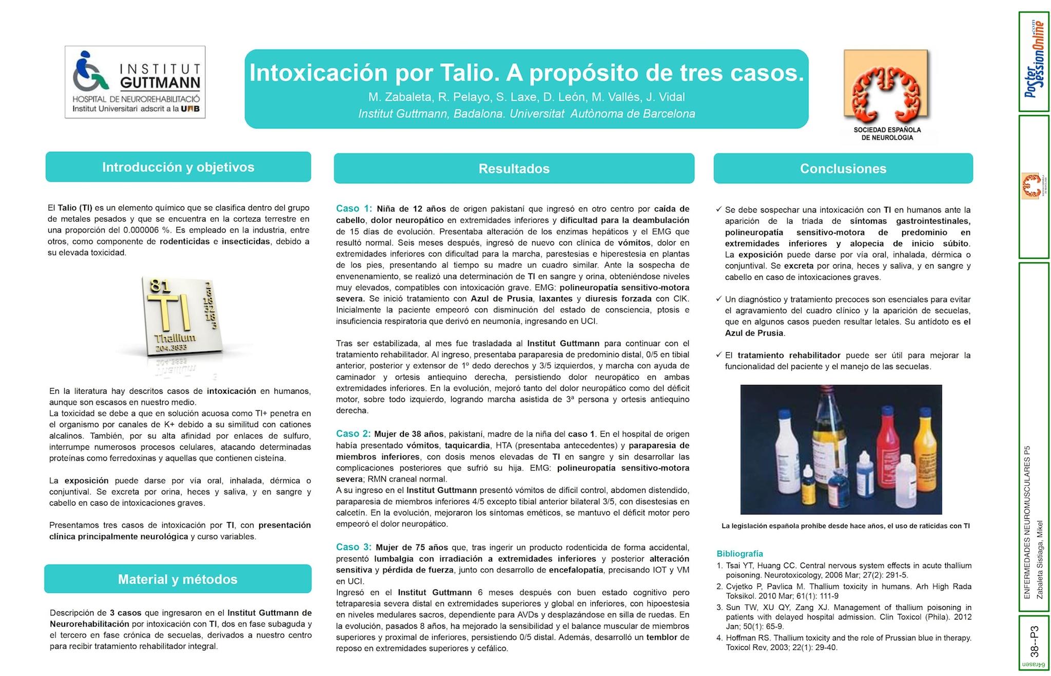 Intoxicación por Talio. A propósito de tres casos.