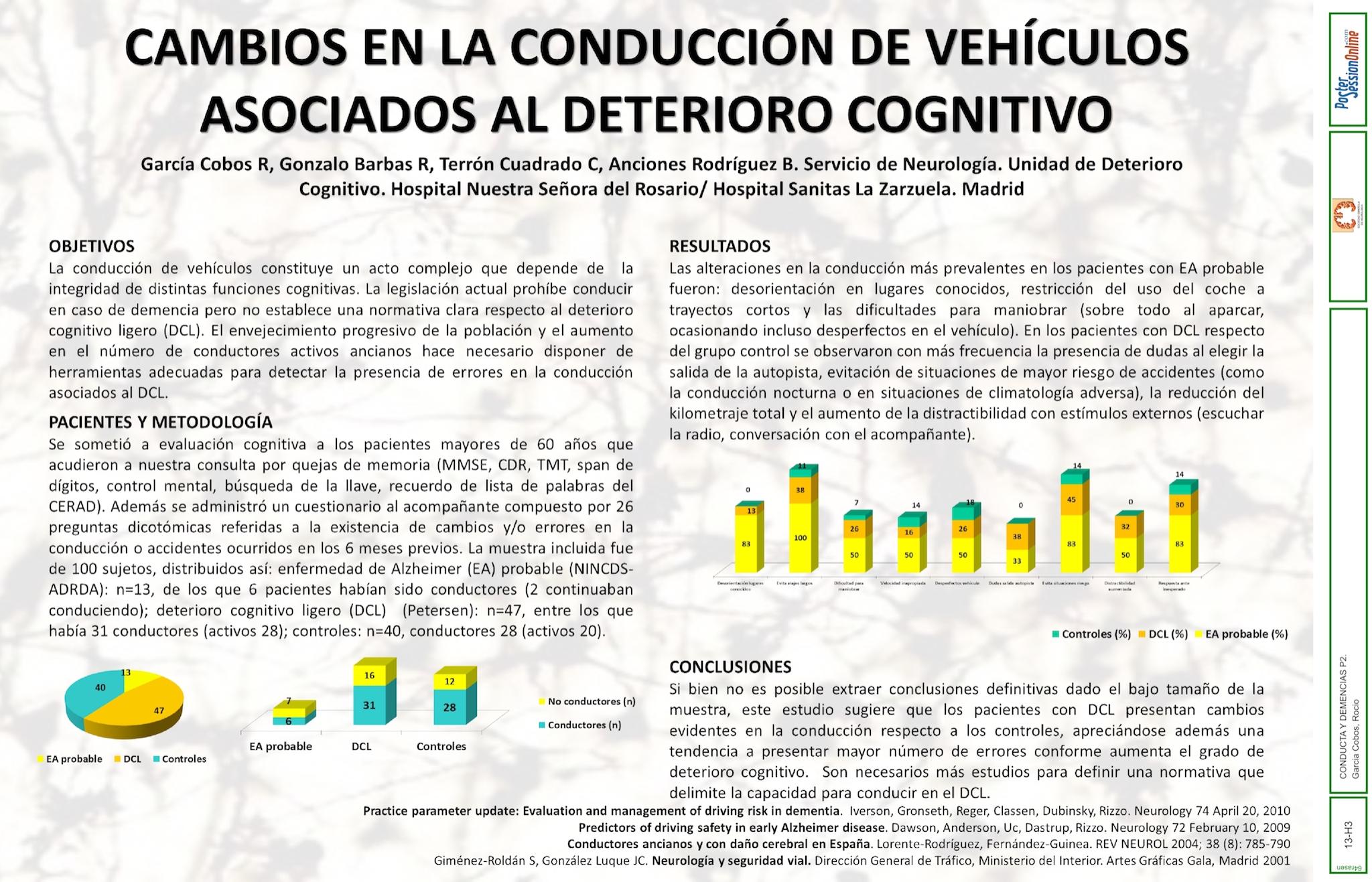 CAMBIOS EN LA CONDUCCIÓN DE VEHÍCULOS ASOCIADOS AL DETERIORO COGNITIVO