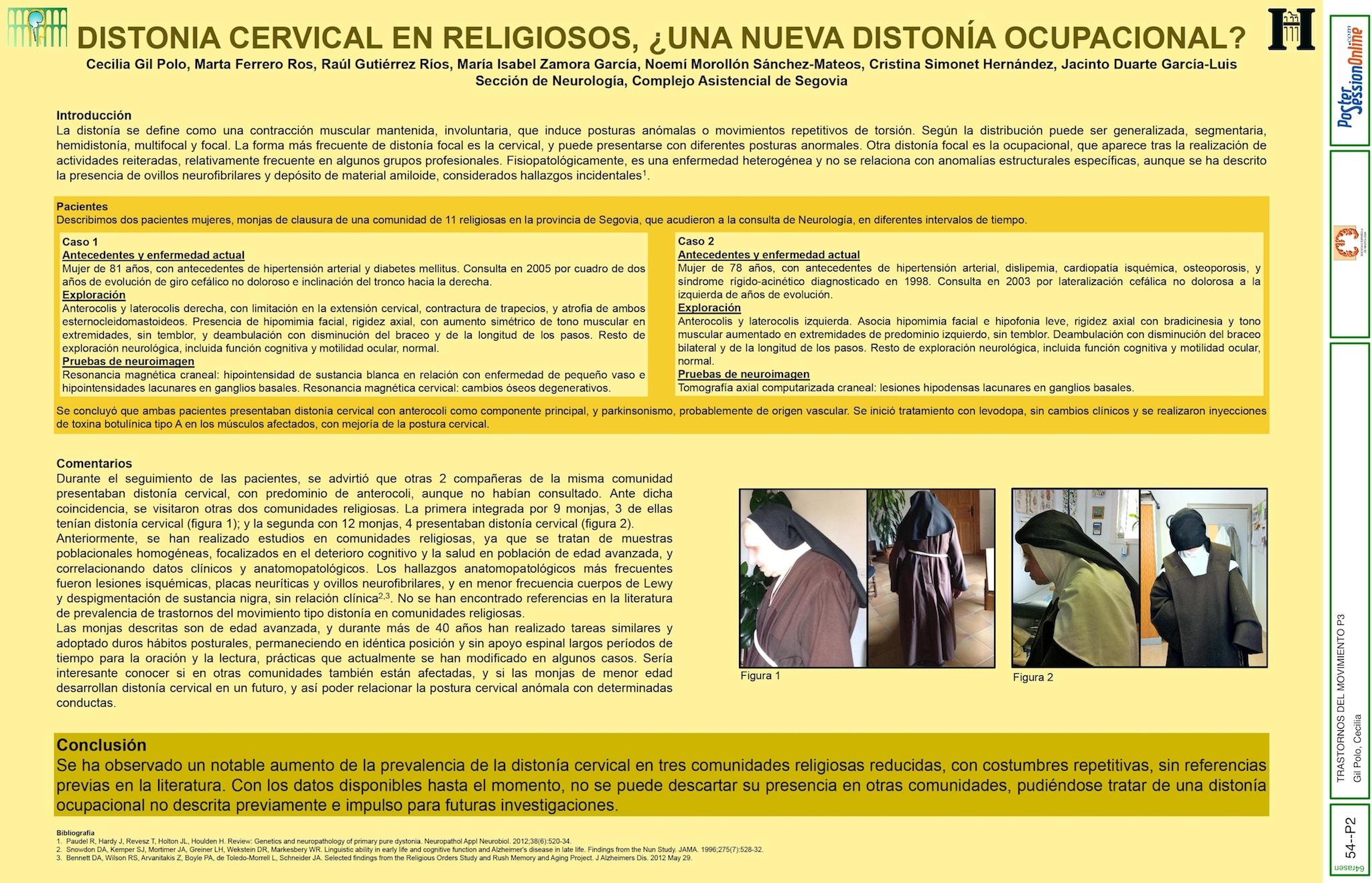 DISTONÍA CERVICAL EN RELIGIOSOS, ¿UNA NUEVA DISTONÍA OCUPACIONAL?