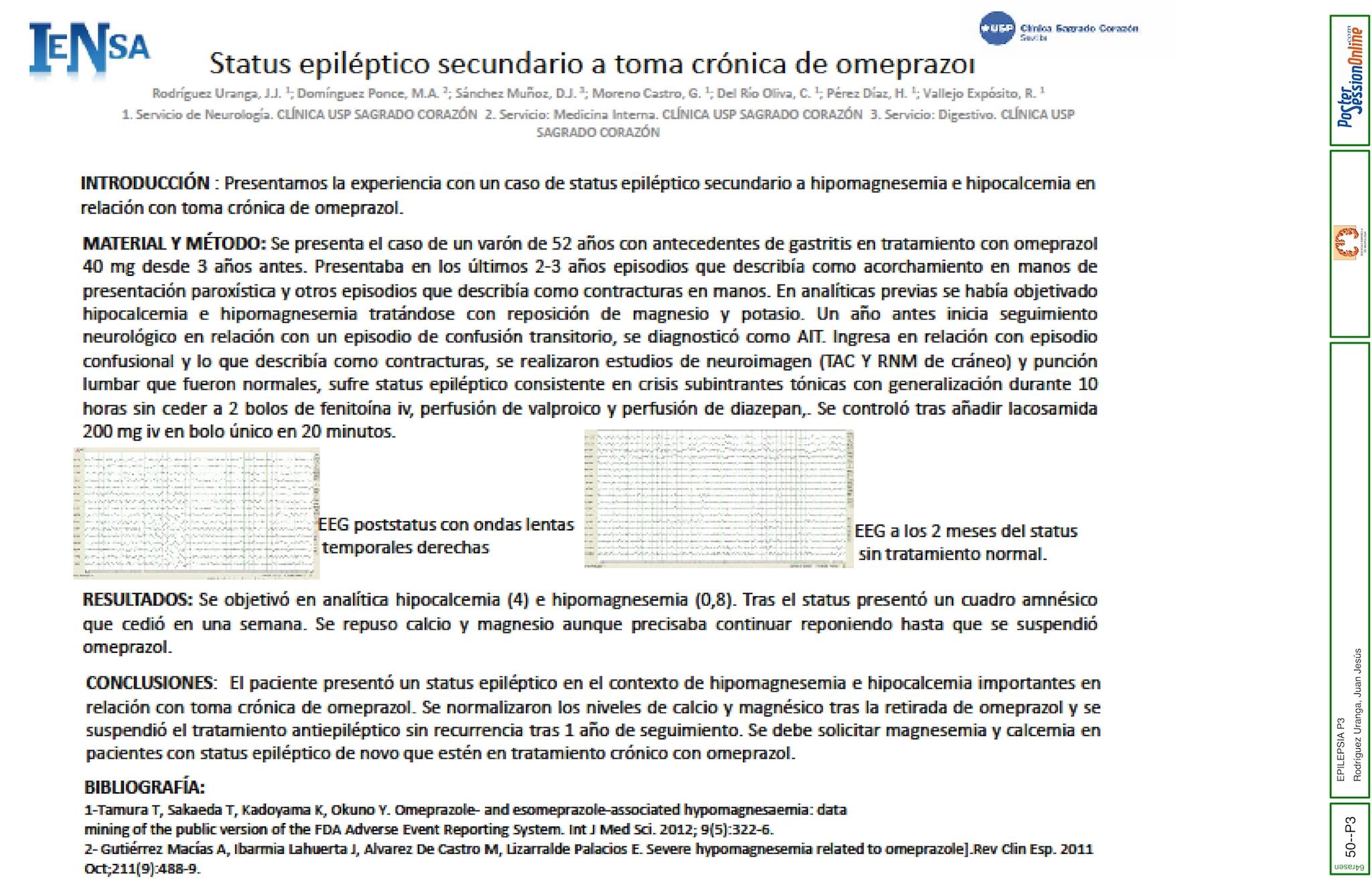 Status epiléptico secundario a toma crónica de omeprazol