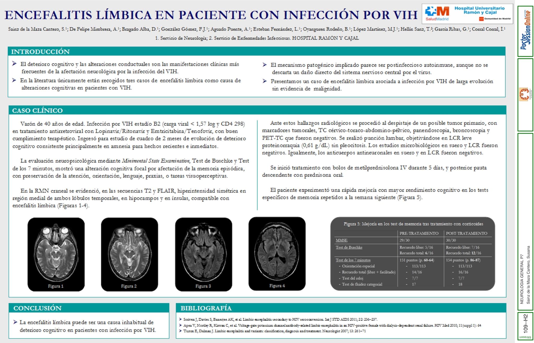 Encefalitis límbica en paciente con infección por VIH