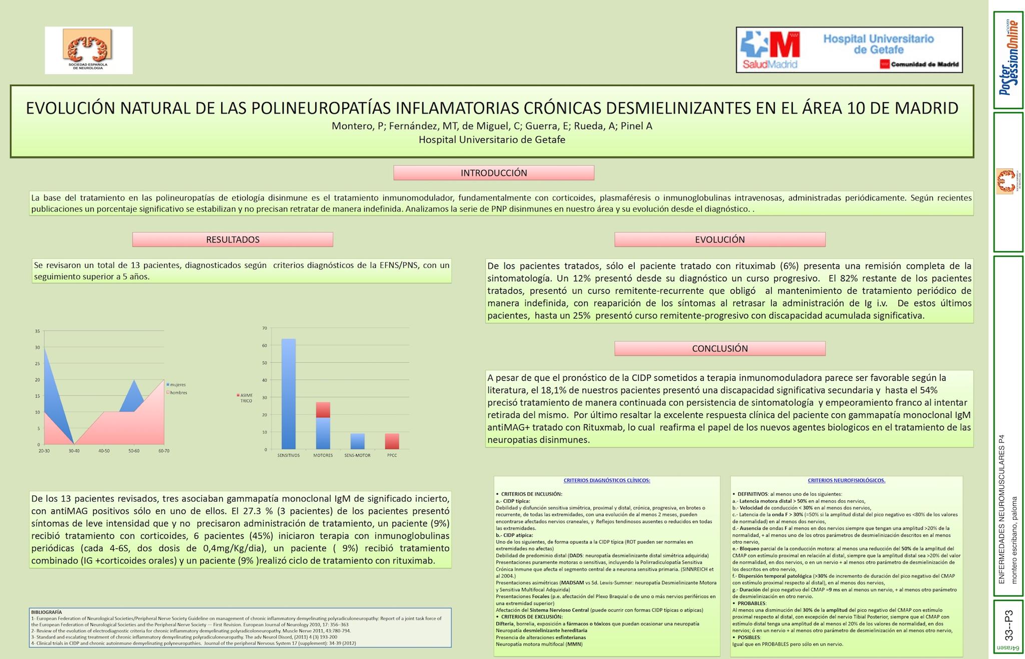 EVOLUCIÓN NATURAL DE LAS POLINEUROPATÍAS INFLAMATORIAS CRÓNICAS DESMIELINIZANTES EN EL ÁREA 10 DE MADRID.