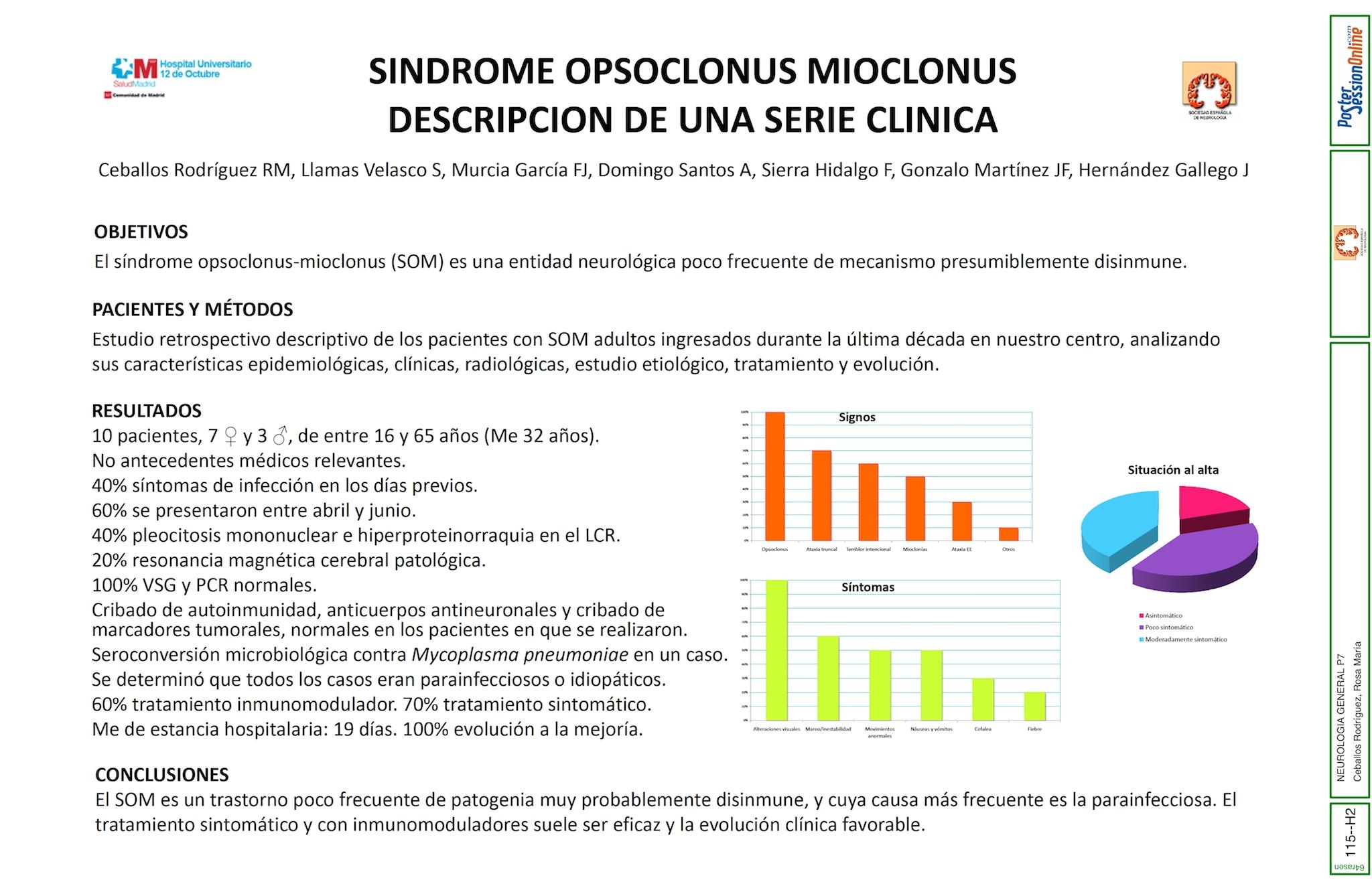 SINDROME OPSOCLONUS MIOCLONUS. DESCRIPCION DE UNA SERIE CLINICA.