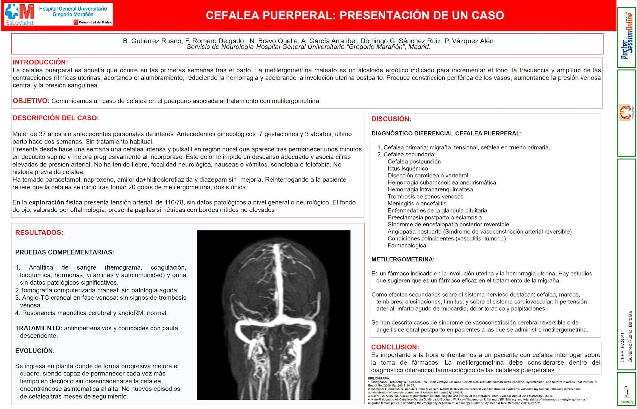 CEFALEA PUERPERAL: PRESENTACIÓN DE UN CASO
