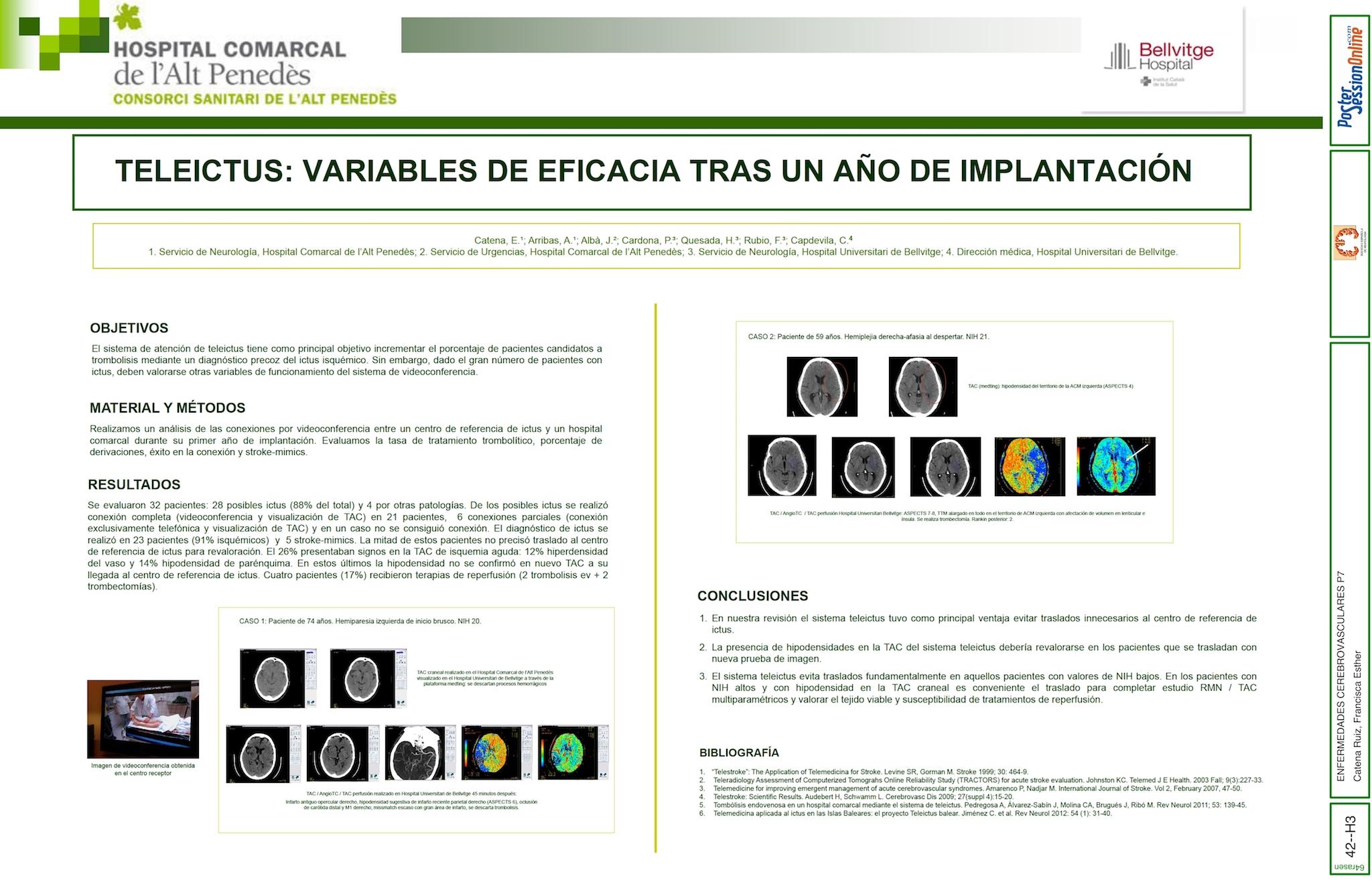 TELEICTUS: VARIABLES DE EFICACIA TRAS UN AÑO DE IMPLANTACIÓN