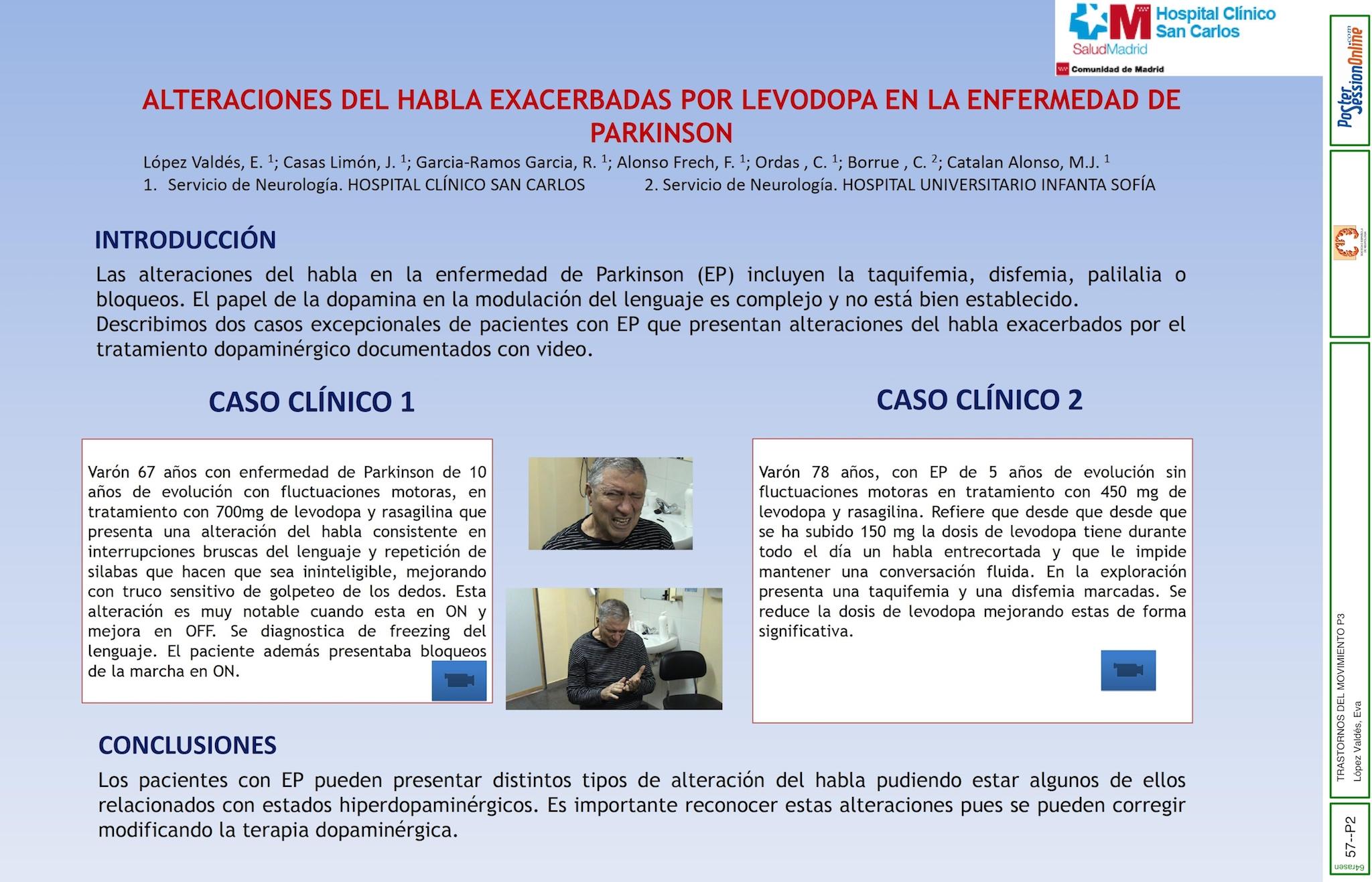 Alteraciones del habla exacerbadas por Levodopa en la Enfermedad de Parkinson