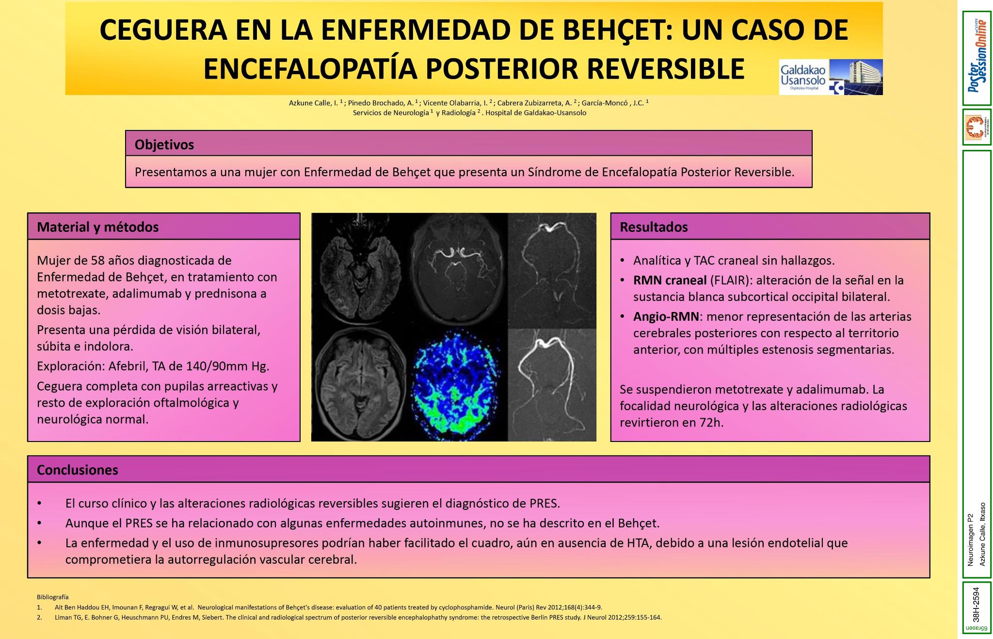 Ceguera en la Enfermedad de Behçet: un caso de Encefalopatía Posterior Reversible