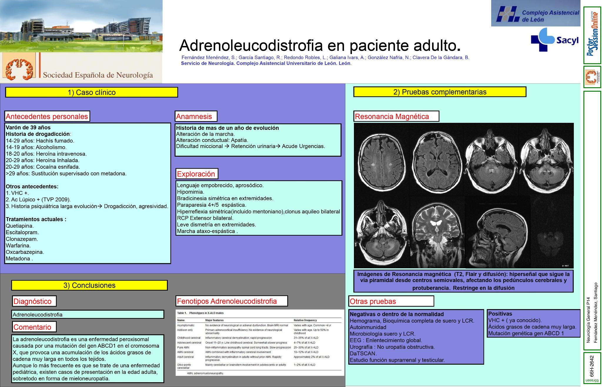 Adrenoleucodistrofia en paciente adulto