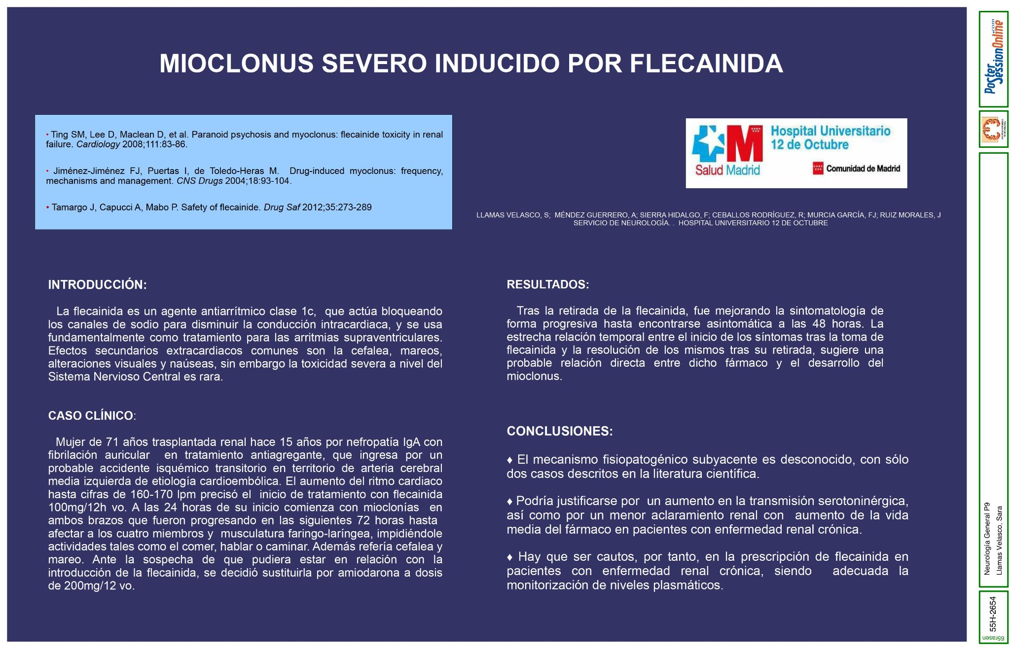 Mioclonus severo inducido por flecainida