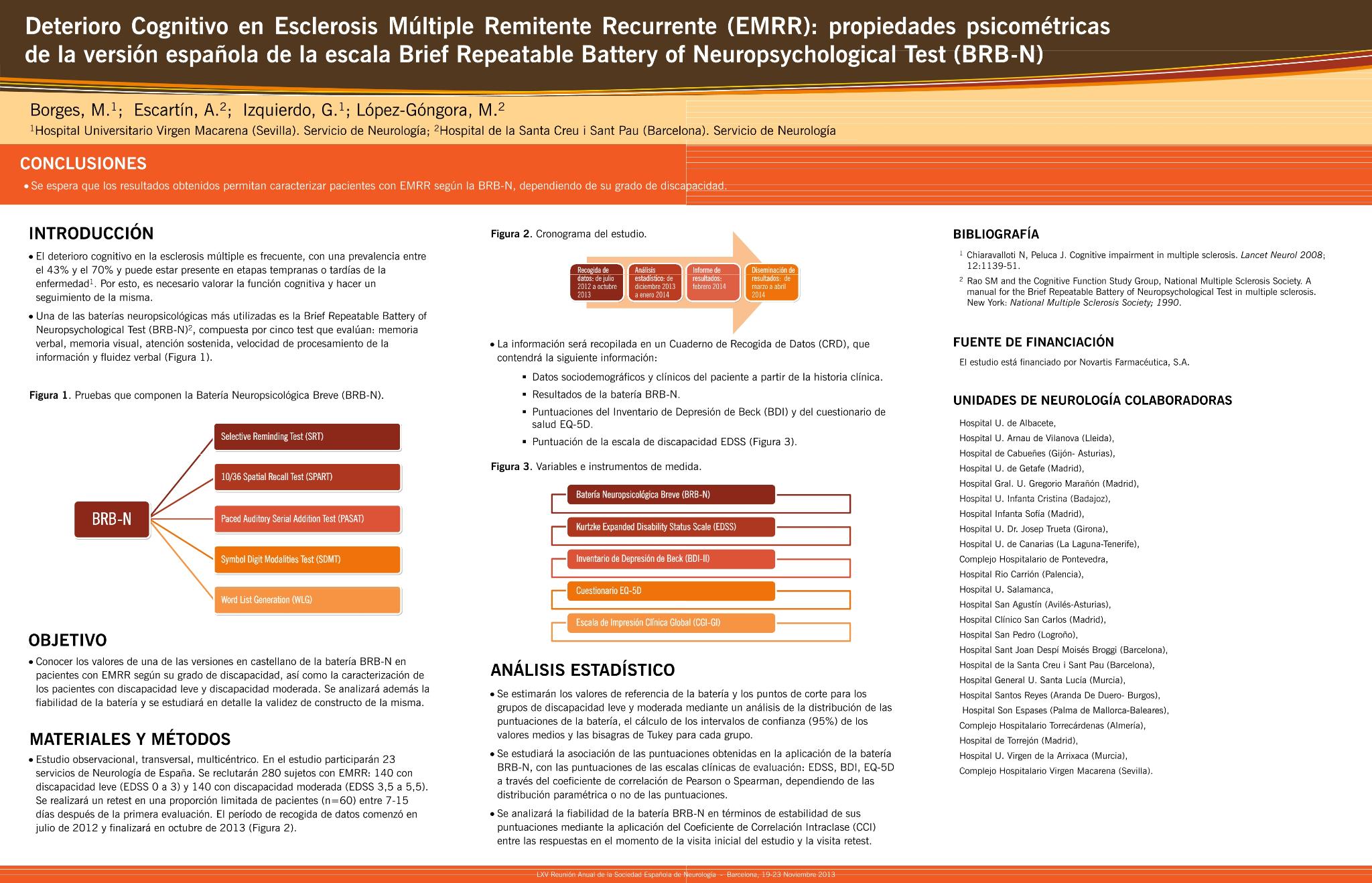 Deterioro cognitivo en Esclerosis Múltiple Remitente Recurrente (EMRR): propiedades psicométricas de la versión española de la escala Brief Repeatable Battery of Neuropsychological Test (BRB-N)
