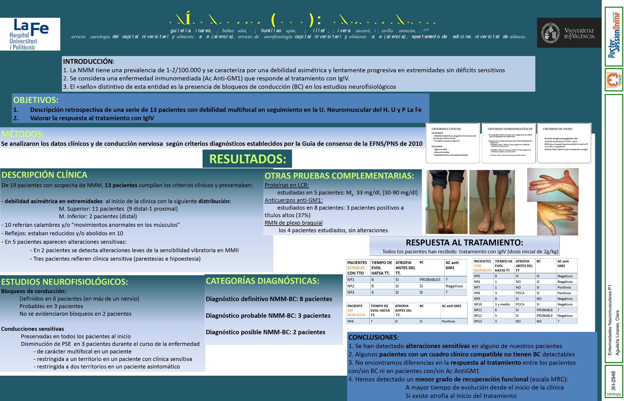 Revisión de 14 casos de Neuropatía Motora Multifocal de la Unidad de Neuromuscular del Hospital U. y P. La Fe
