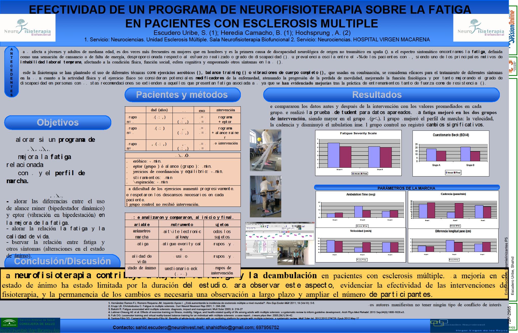 Efectividad de un programa de neurofisioterapia sobre la fatiga en pacientes con esclerosis múltiple.