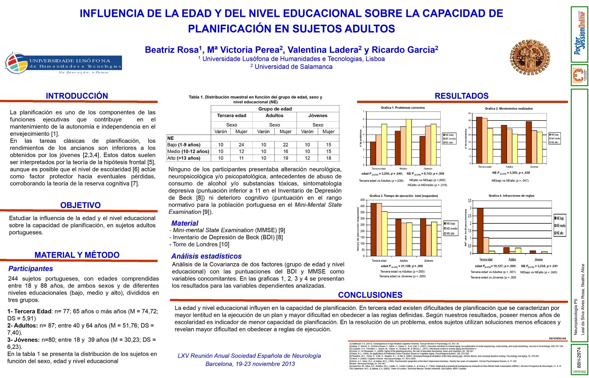 Influencia de la edad y del nivel educacional sobre la capacidad de planificación en sujetos adultos