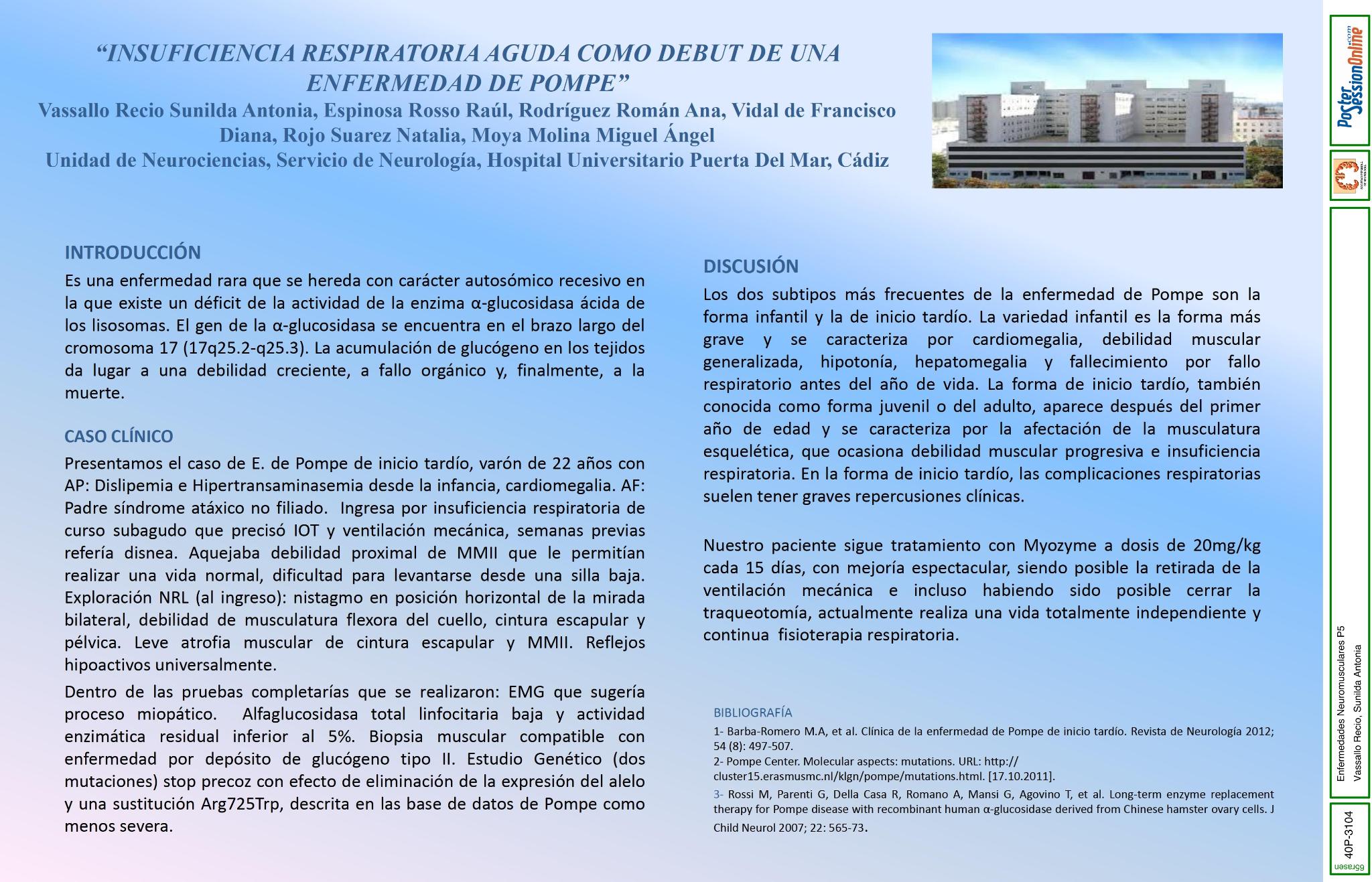 Insuficiencia respiratoria aguda como debut de una Enfermedad de Pompe