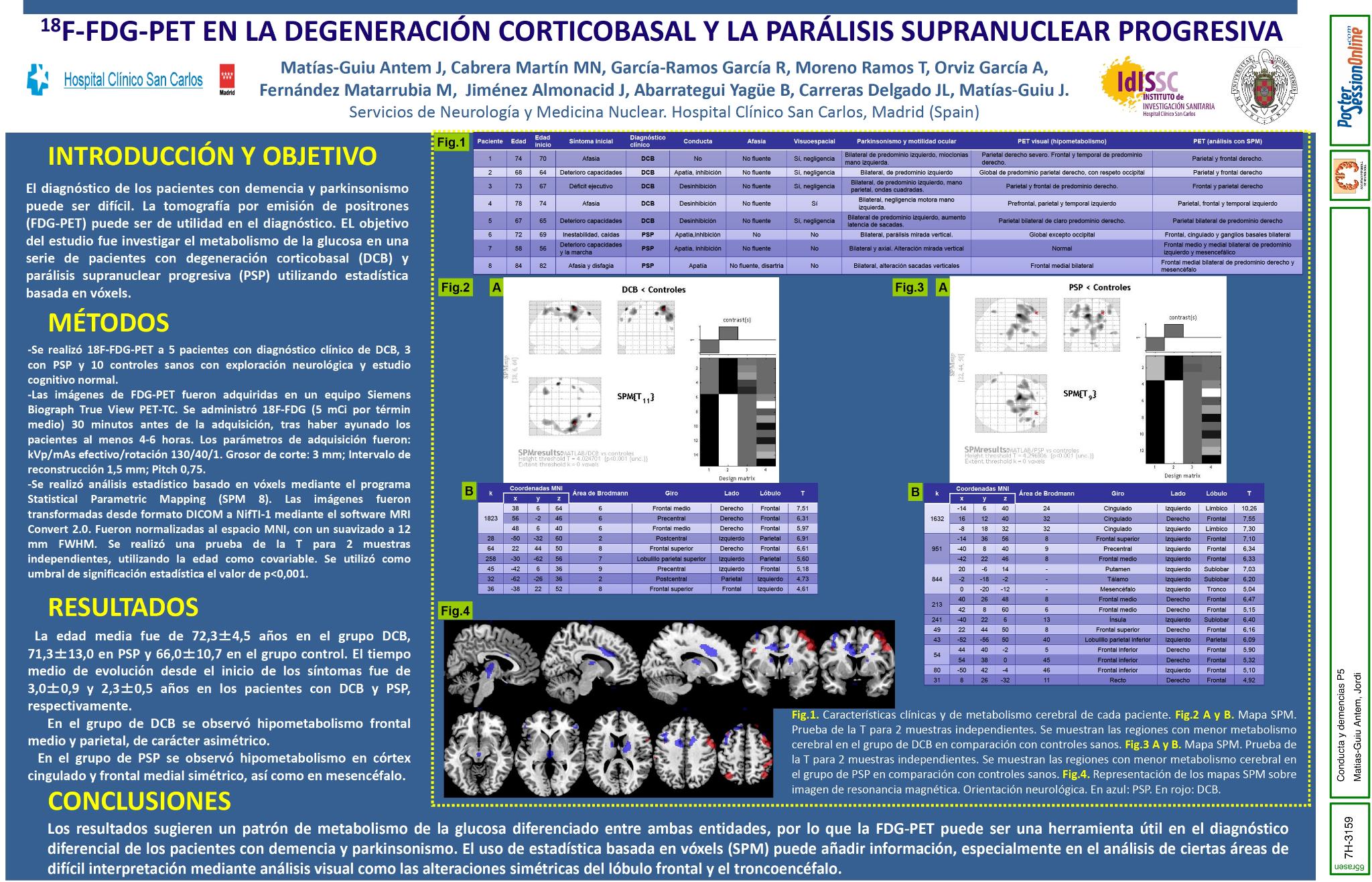 18-FDG-PET en la degeneración corticobasal y la parálisis supranuclear progresiva