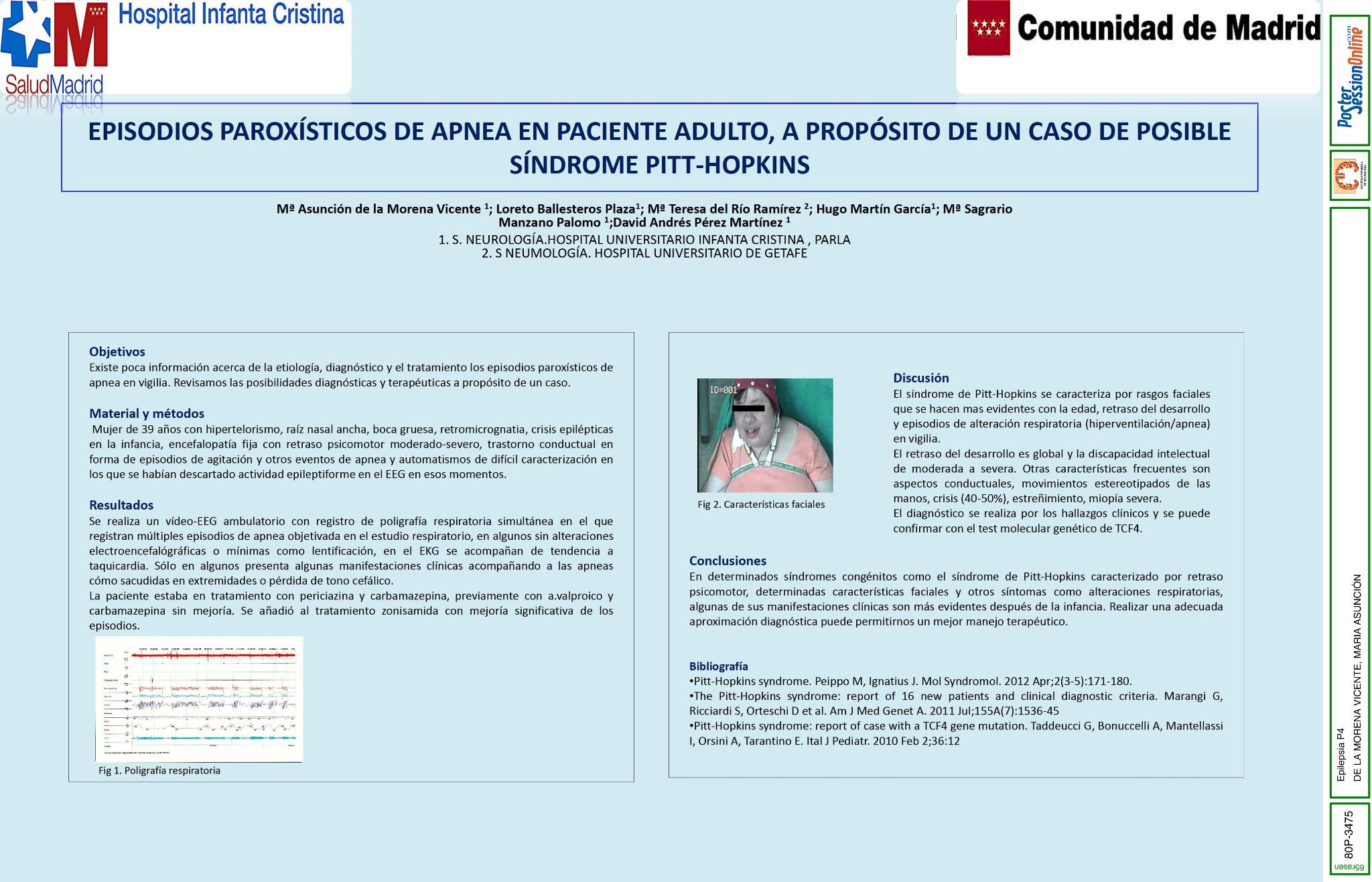 Episodios paroxísticos de apnea en paciente adulto, a propósito de un caso de posible síndrome Pitt-Hopkins