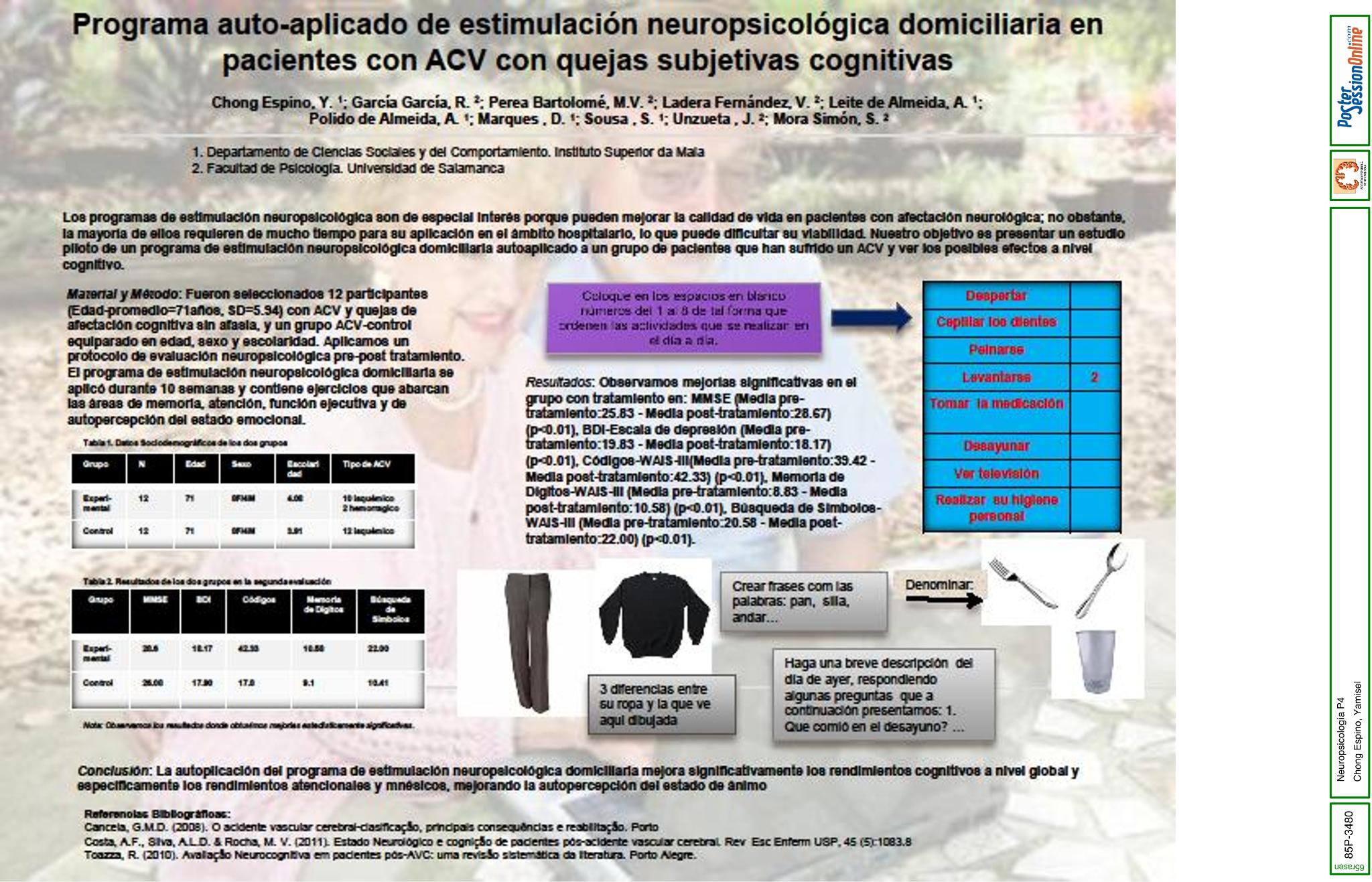 Programa autoaplicado de estimulación neuropsicológica domiciliaria en pacientes con ACV con quejas subjetivas cognitivas