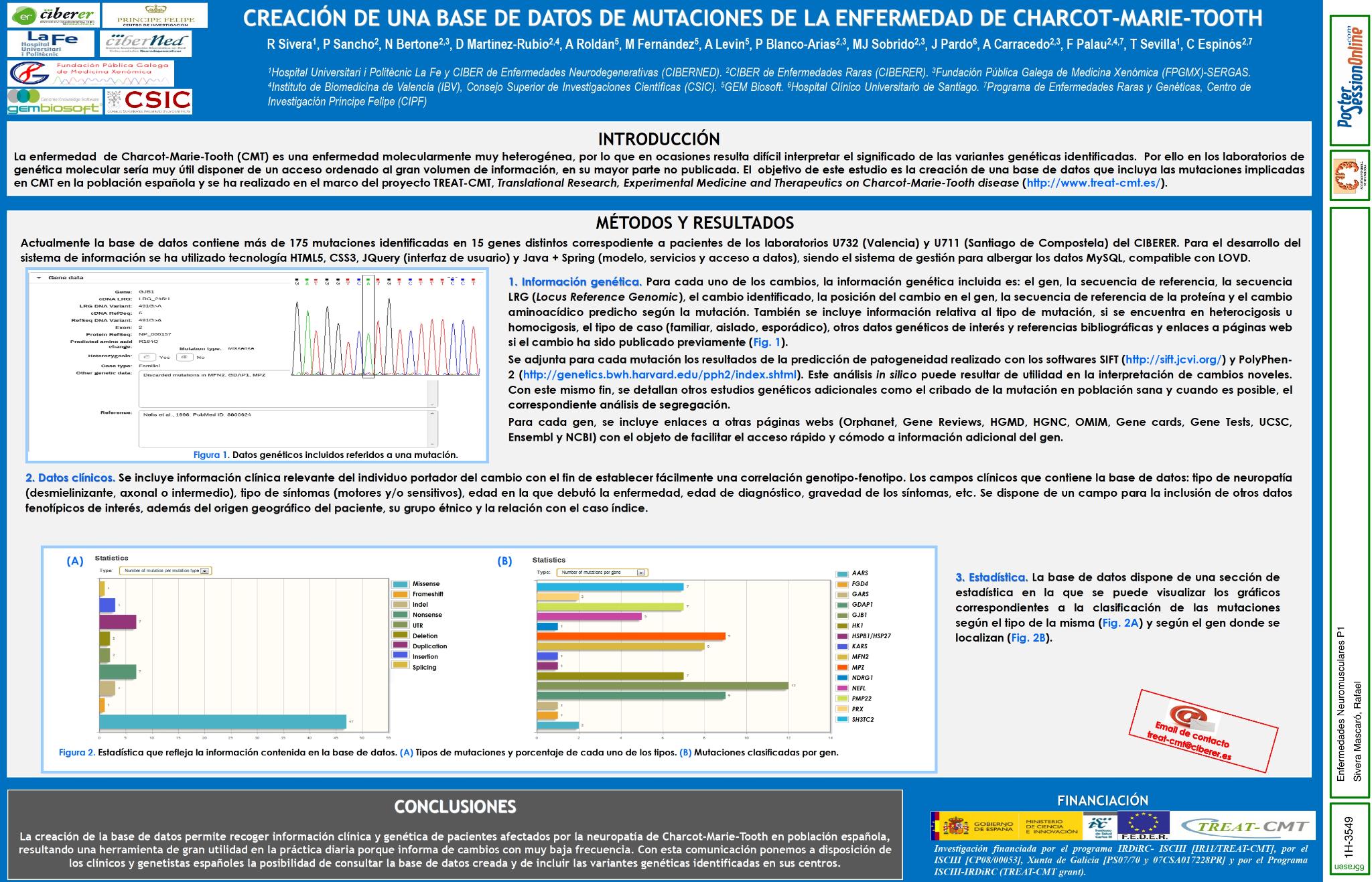 Creación de una base de datos de mutaciones de la neuropatía de Charcot-Marie-Tooth en la población española