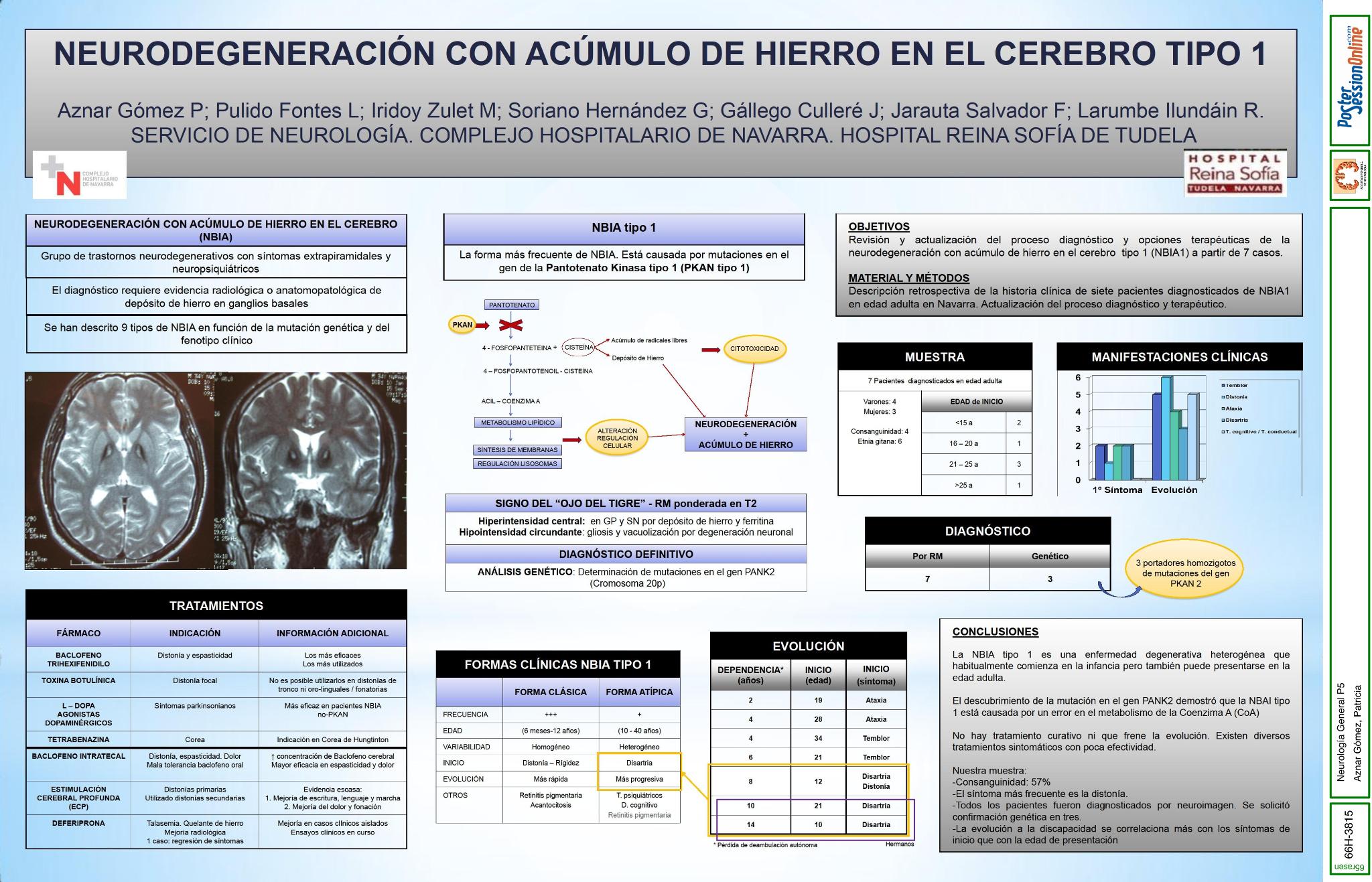 Neurodegeneración con acúmulo de hierro en el cerebro tipo 1