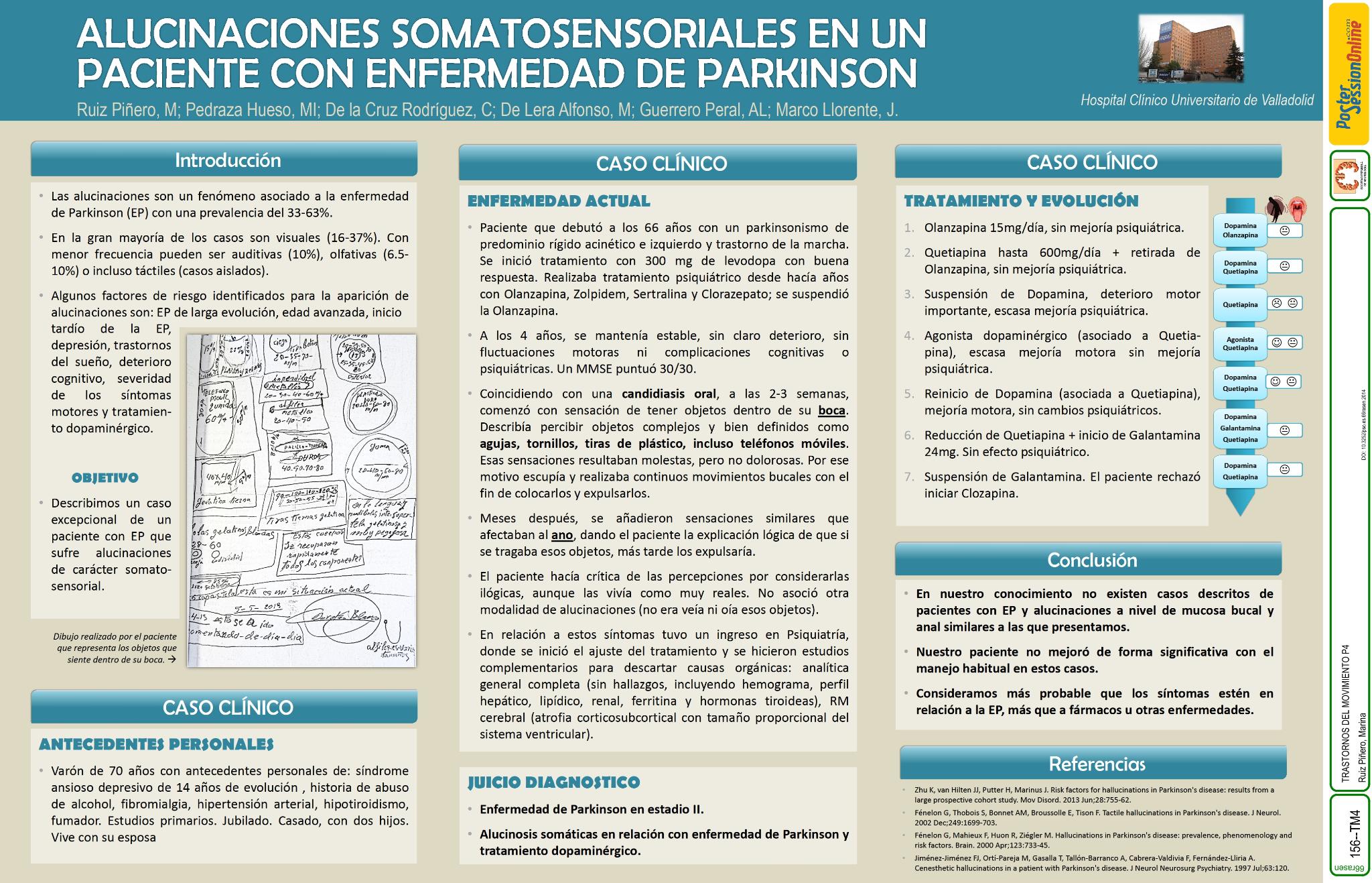 Alucinaciones somatosensoriales en un paciente con enfermedad de Parkinson: "Tengo la boca llena"