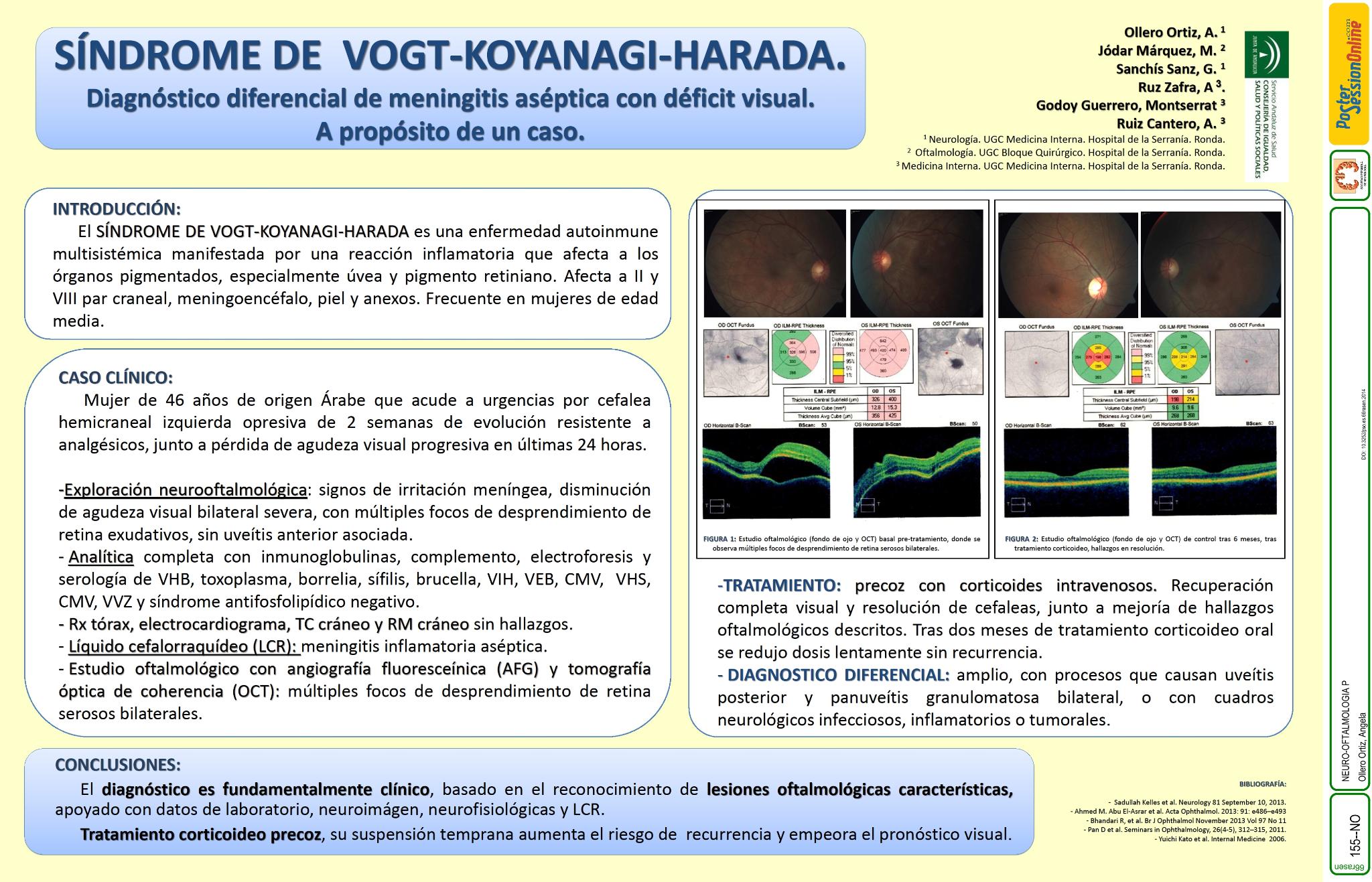Síndrome Vogt Koyanagi Harada y diagnóstico diferencial de meningitis asèptica con déficit visual. A propósito de un caso