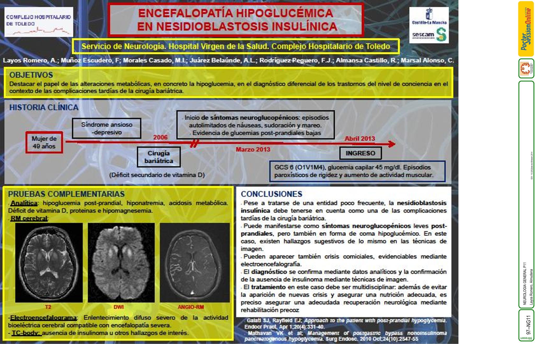 Encefalopatía hipoglucémica en nesidioblastosis insulínica