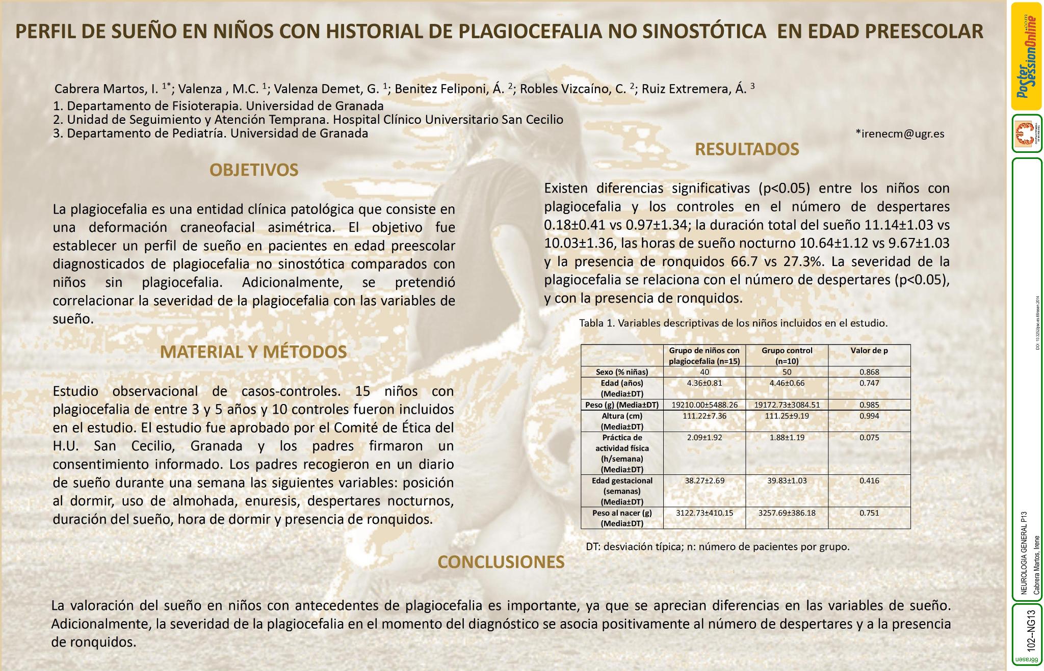 Perfil de sueño en niños con historial de plagiocefalia no sinostótica en edad preescolar