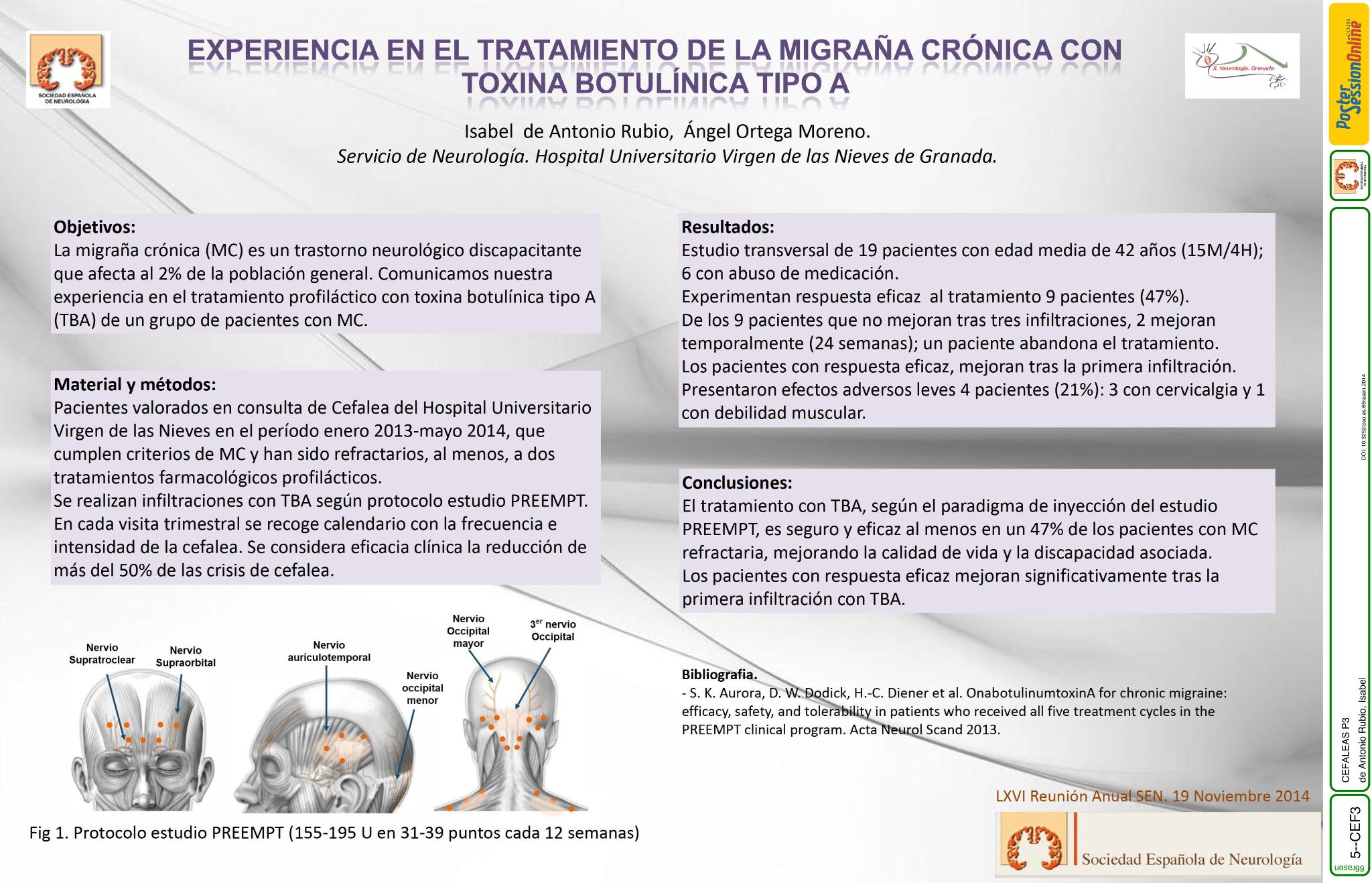 Experiencia en el tratamiento de la migraña crónica con toxina botulínica tipo A