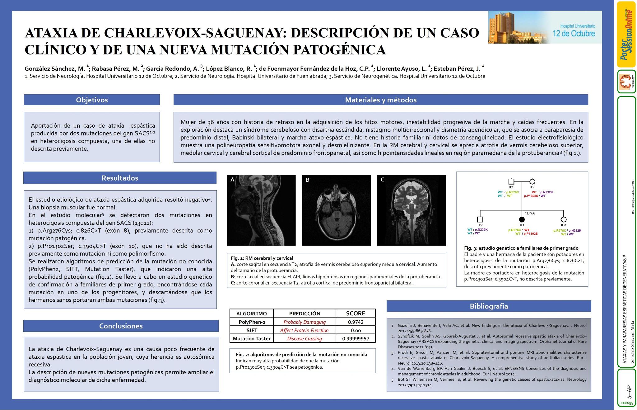 Ataxia de Charlevoix-Saguenay: descripción de un caso clínico y de una nueva mutación patogénica
