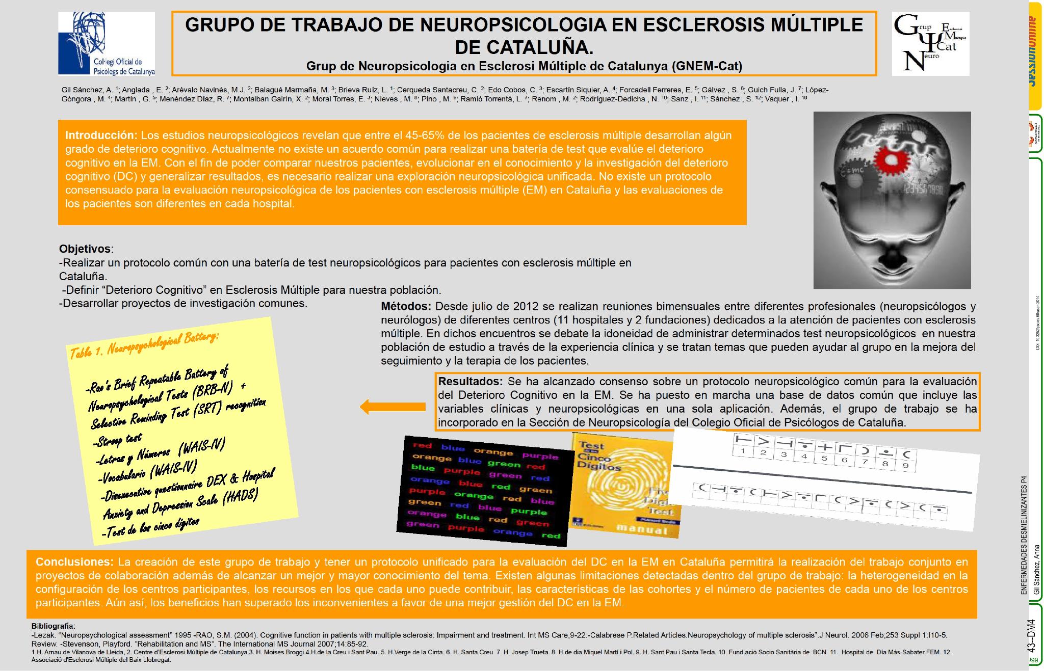 Grupo de trabajo de Neuropsicologia en Esclerosis Múltiple de Cataluña