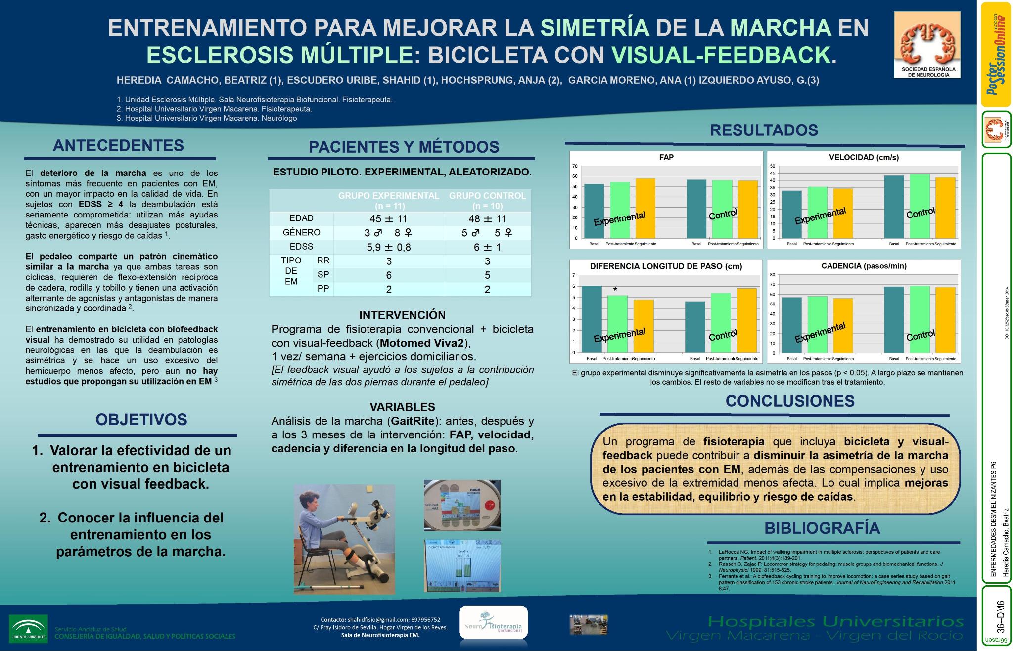 Eficacia de un programa de Neurofisioterapia con biofeedback en bicicleta para la mejora de la marcha en pacientes con EM