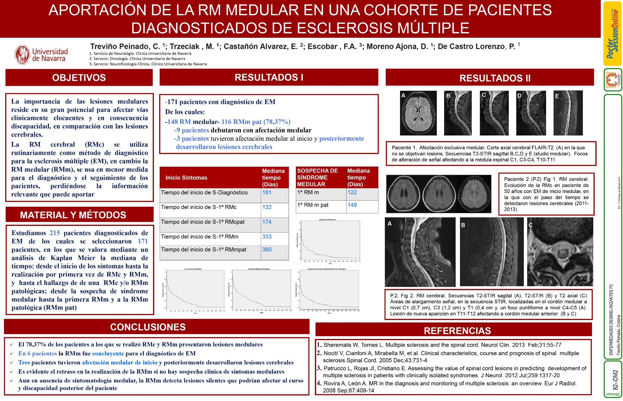Aportación de la RM medular en una cohorte de pacientes diagnosticados de Esclerosis Múltiple