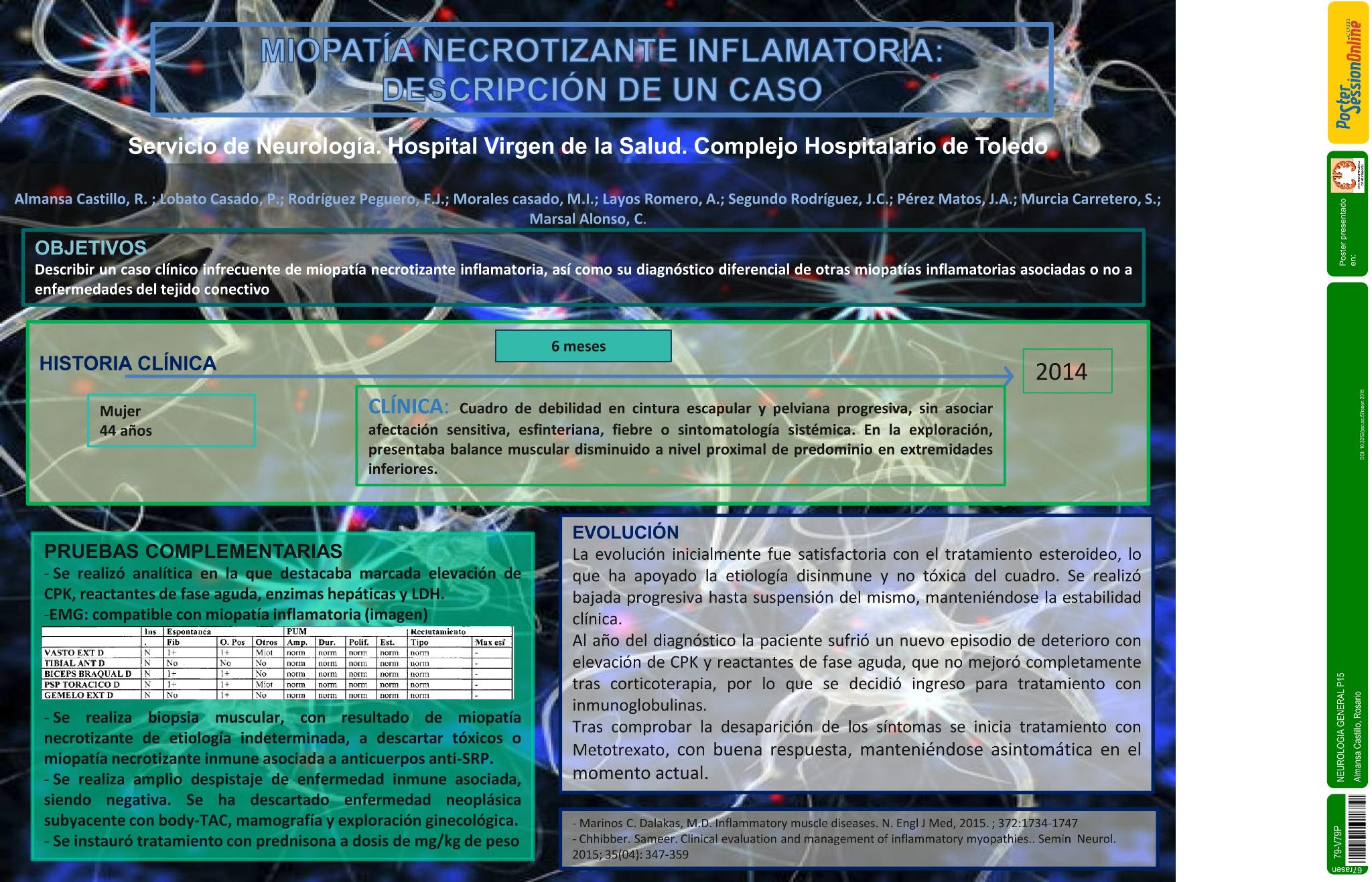 Miopatía necrotizante inflamatoria: descripción de un caso