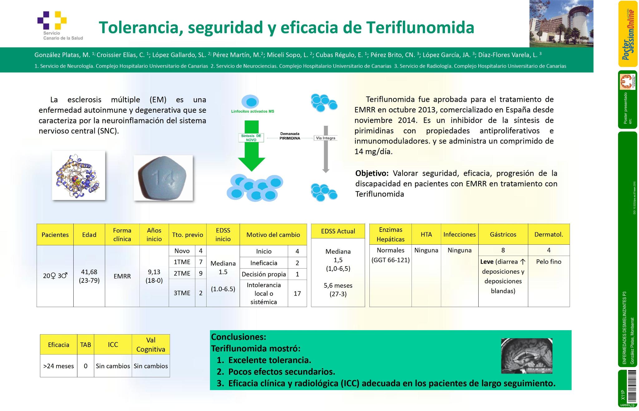 Tolerancia, seguridad y eficacia de Teriflunomida: Resultados Provisionales