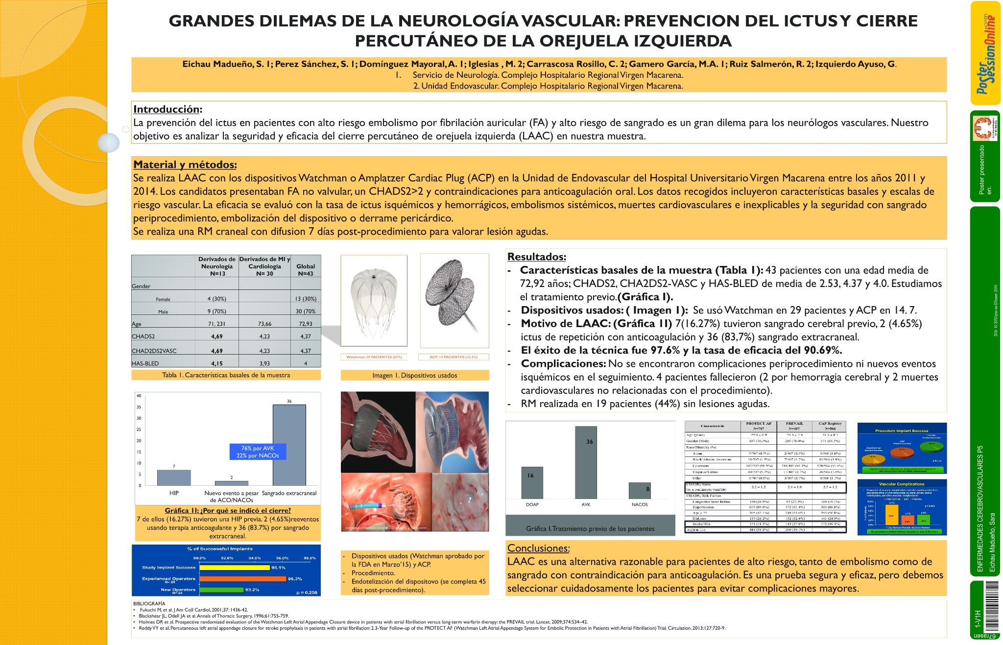 Grandes dilemas de la neurología vascular: prevencion del ictus y cierre percutáneo de la orejuela izquierda