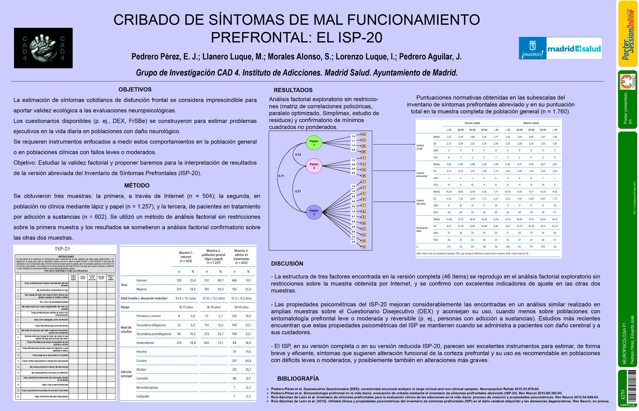 Cribado de Síntomas de Mal Funcionamiento Prefrontal: el ISP-20