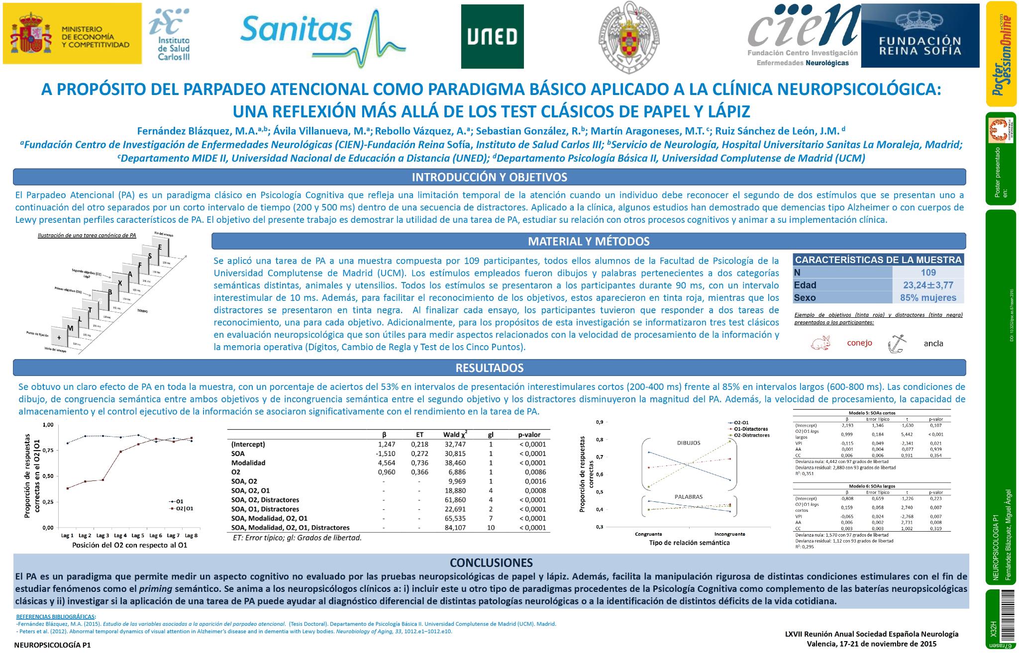 A propósito del parpadeo atencional como paradigma básico aplicado a la clínica neuropsicológica: una reflexión más allá de los test clásicos de papel y lápiz