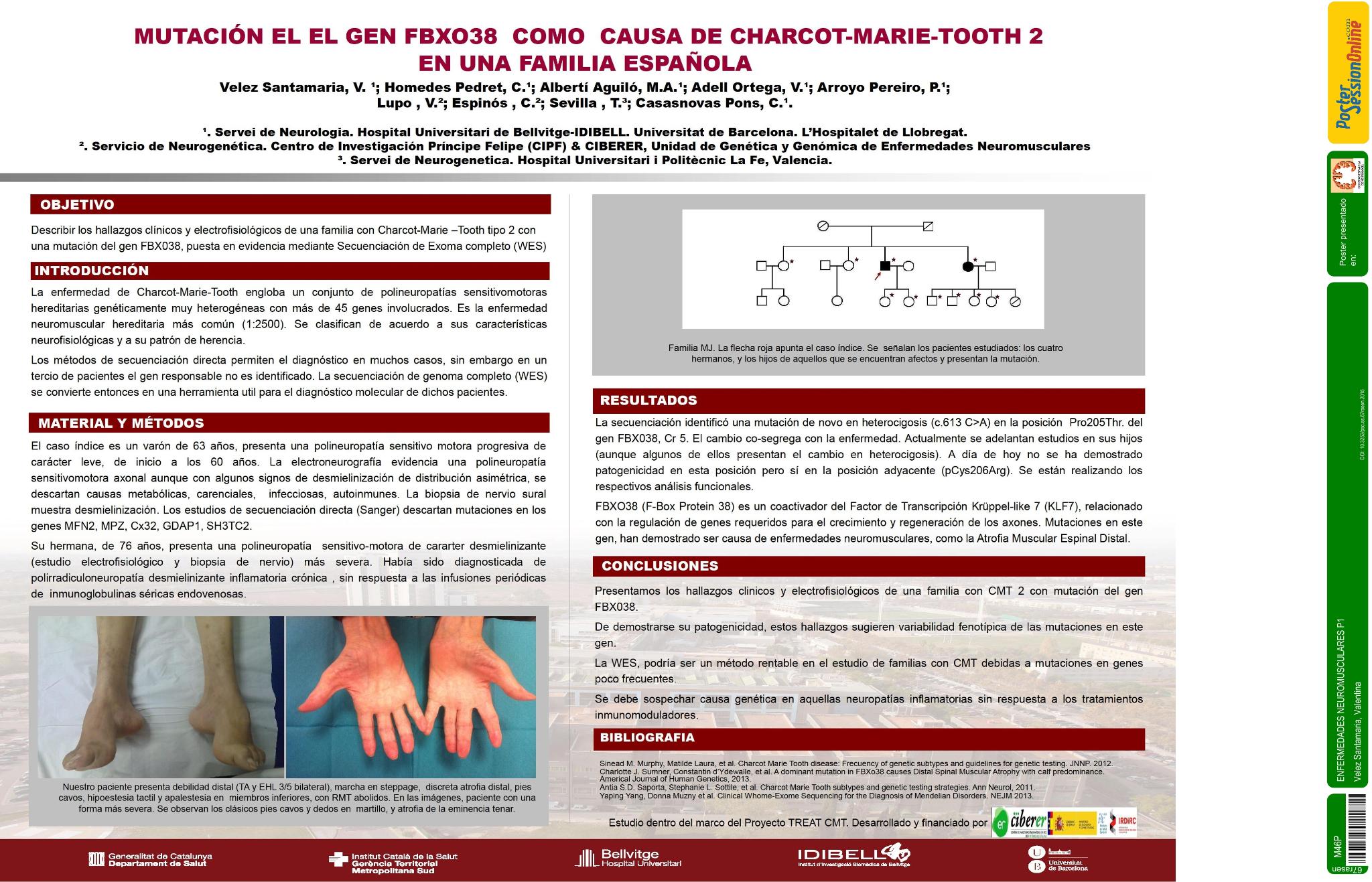 Mutación el el gen FBXO38 como causa de Charcot-Marie-Tooth 2 en una familia española