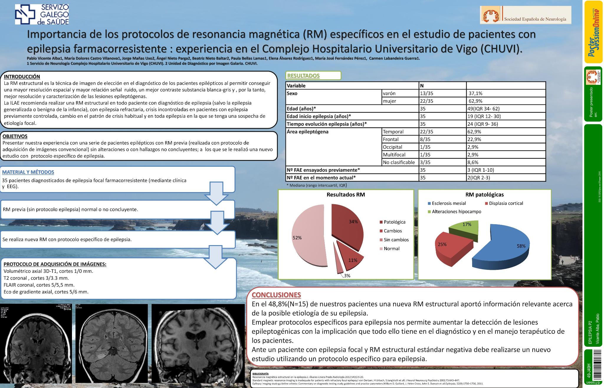 Importancia de los protocolos de resonancia magnética (RM) específicos en el estudio de pacientes con epilepsia farmacorresistente : experiencia en el Complejo Hospitalario Universario de Vigo (CHUVI)