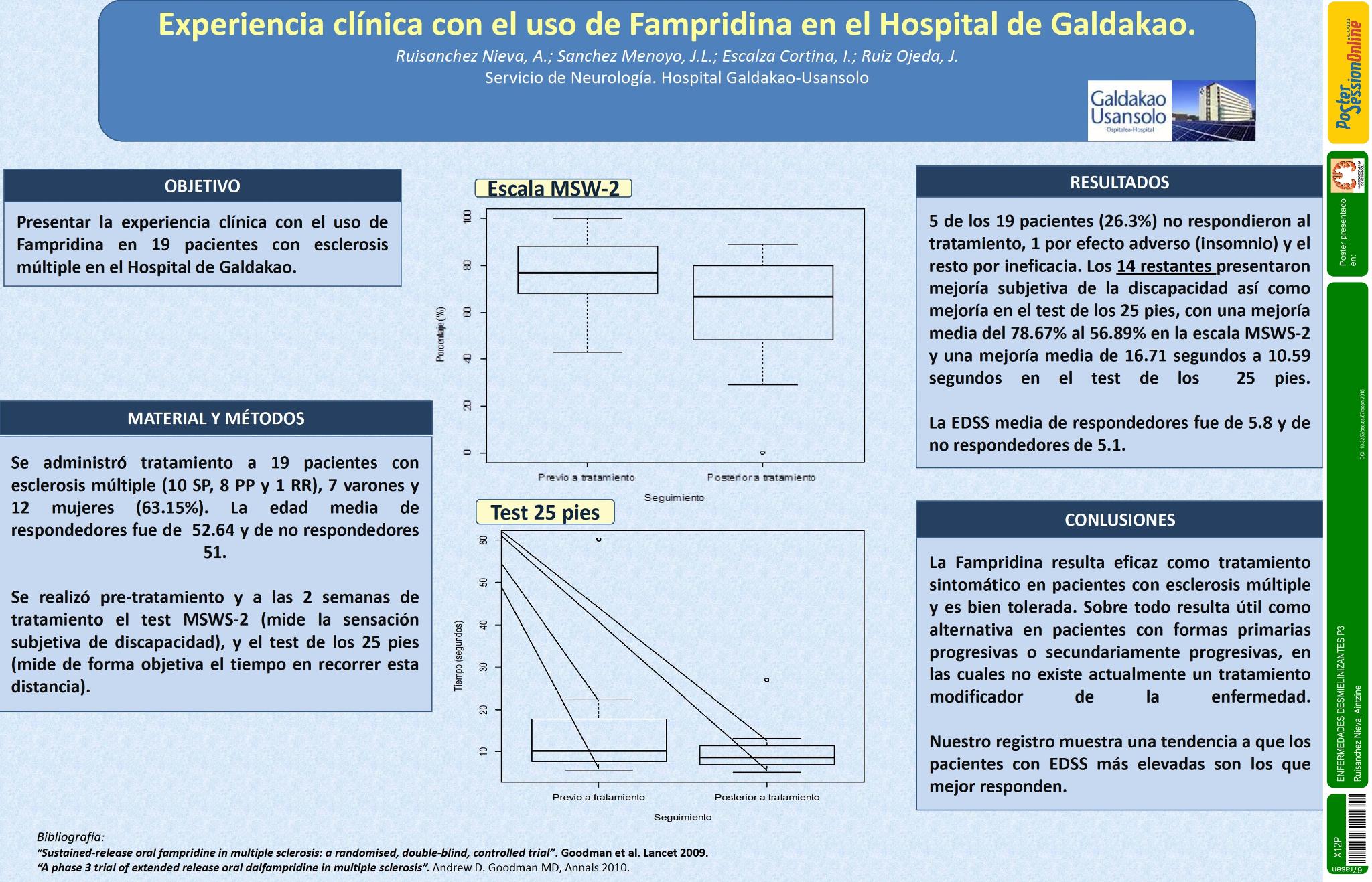 Experiencia clínica con el uso de Fampridina en el Hospital de Galdakao